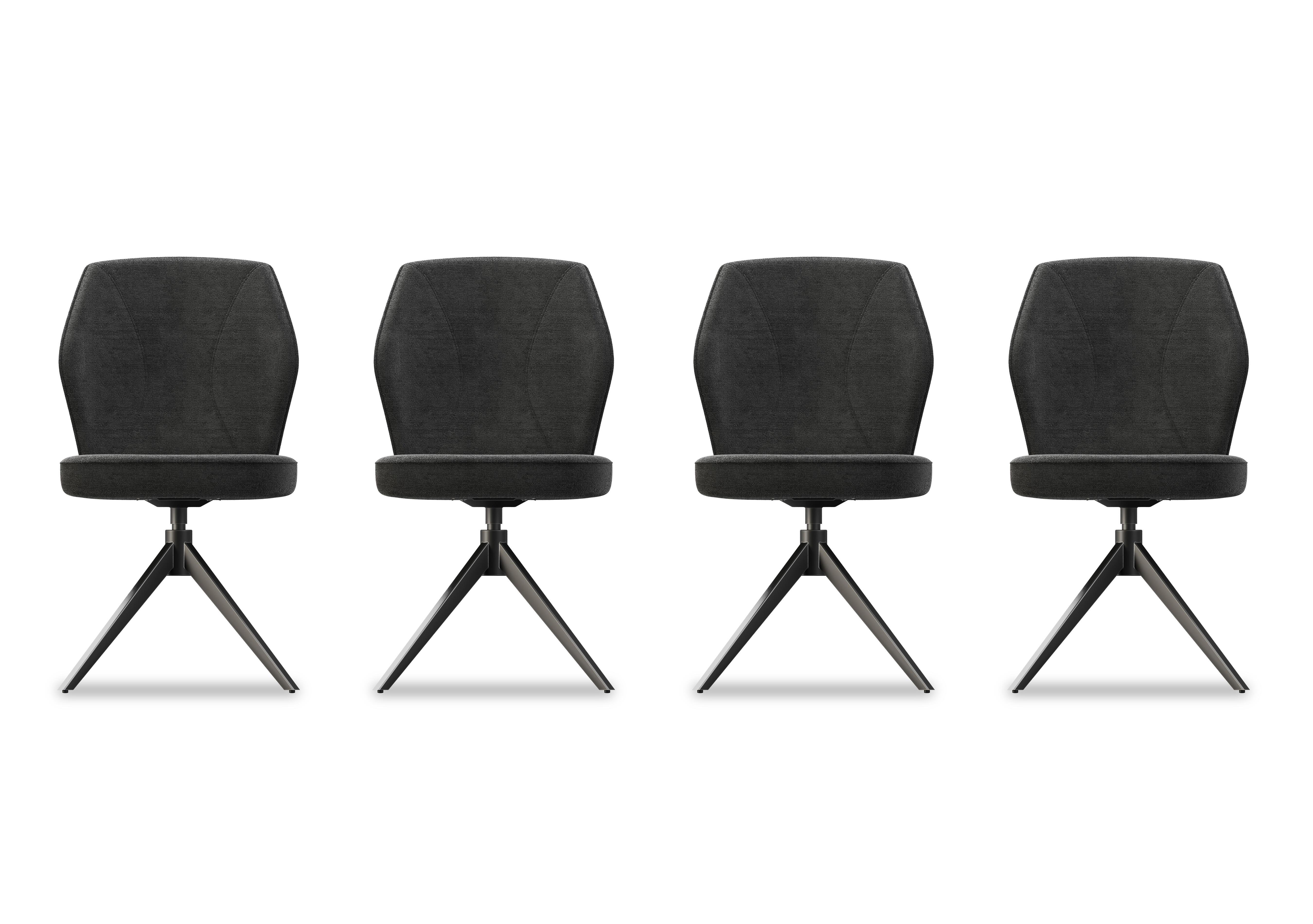 Julio Set of 4 Swivel Dining Chairs in Anthracite on Furniture Village
