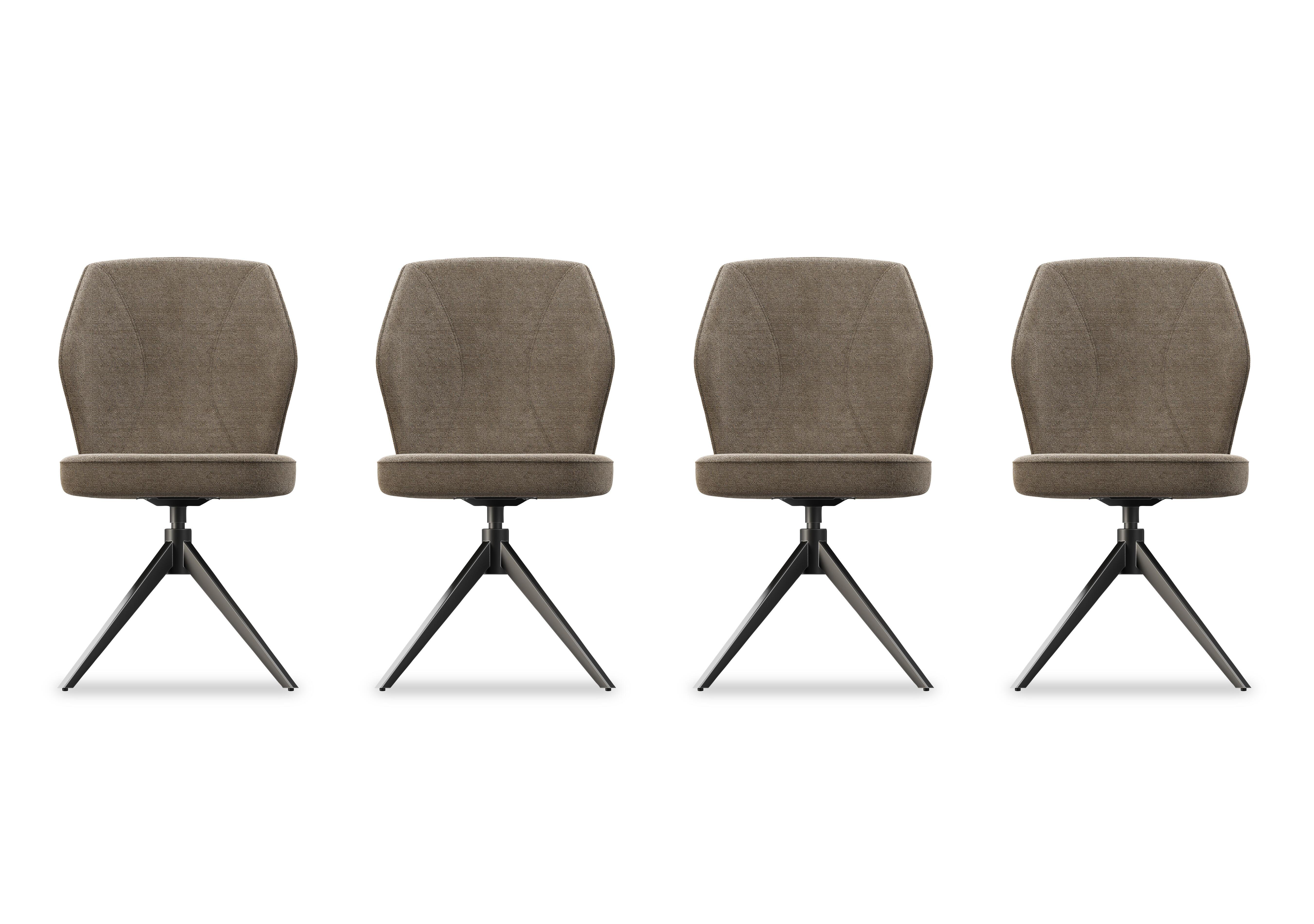 Julio Set of 4 Swivel Dining Chairs in M4 Pebble on Furniture Village