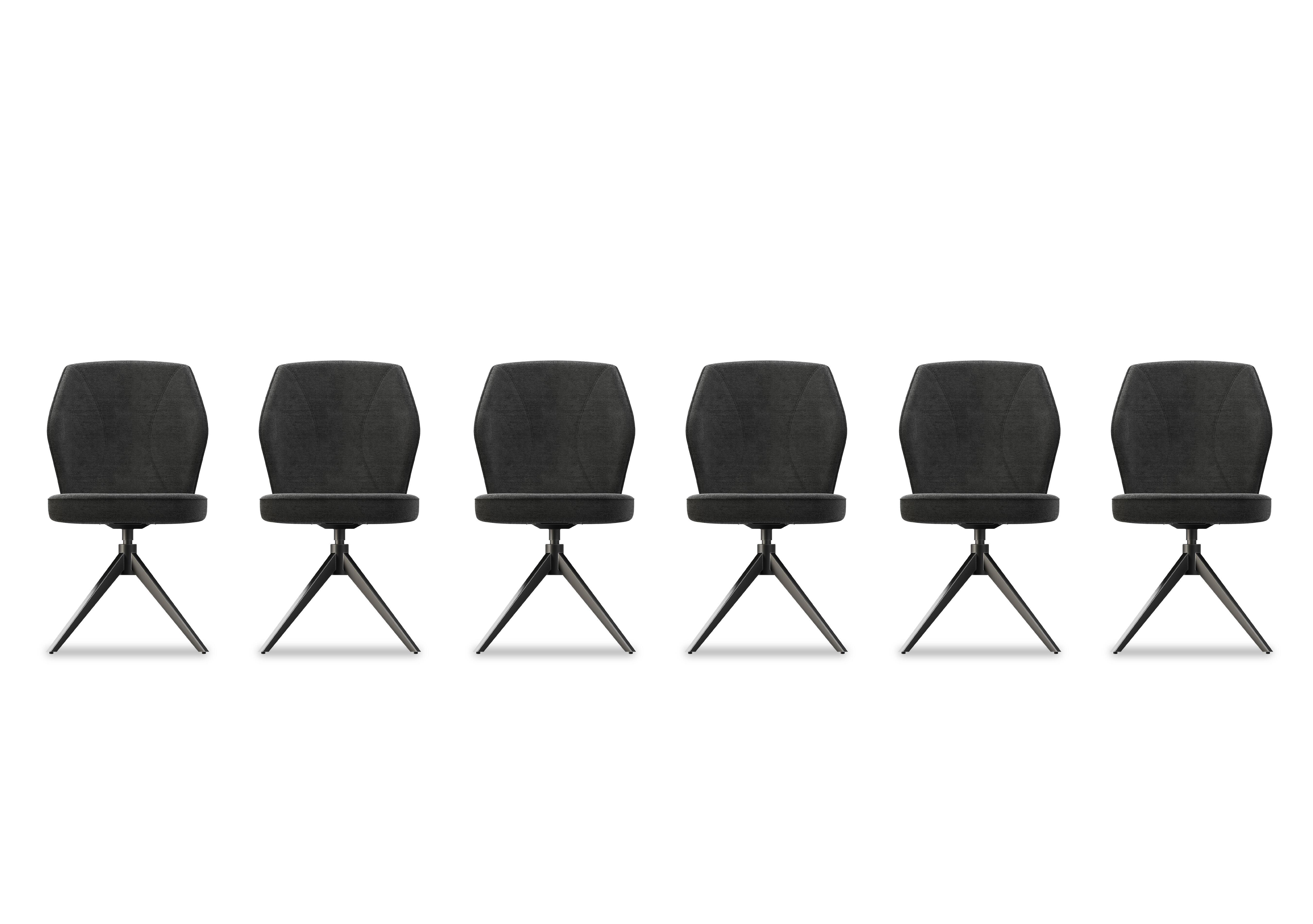 Julio Set of 6 Swivel Dining Chairs in Anthracite on Furniture Village