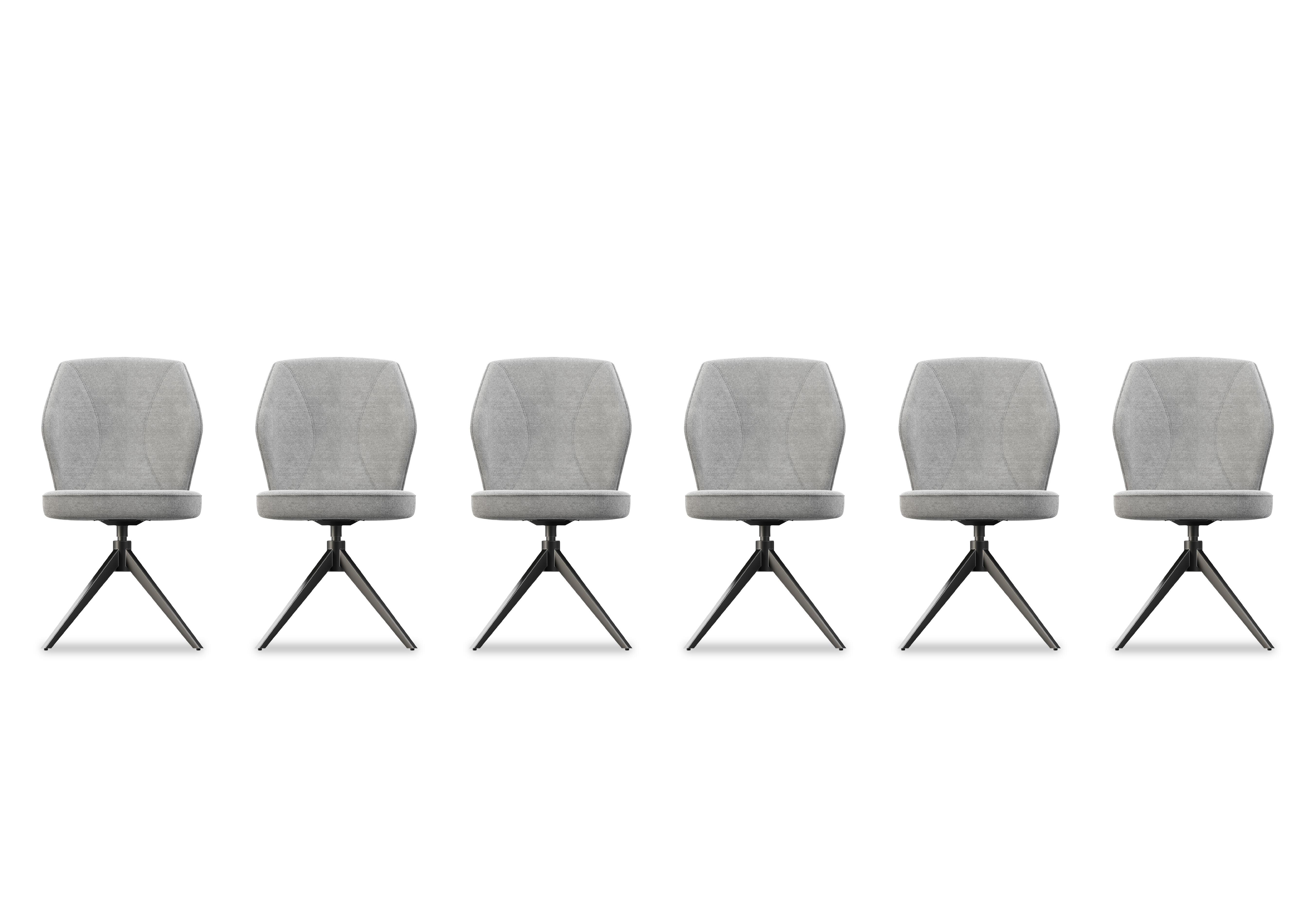 Julio Set of 6 Swivel Dining Chairs in G5 Stone on Furniture Village