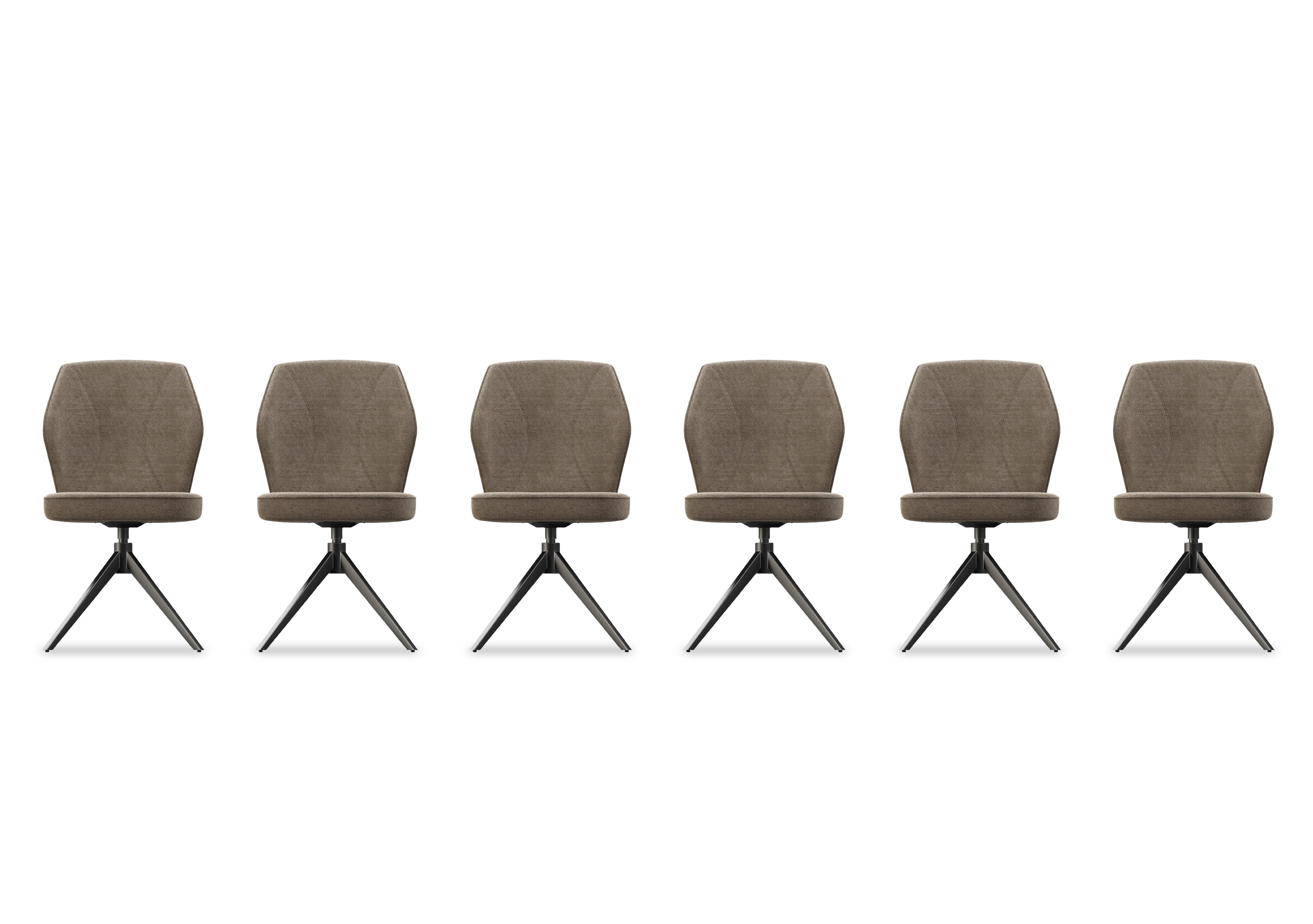 Julio Set of 6 Swivel Dining Chairs in Pebble on Furniture Village