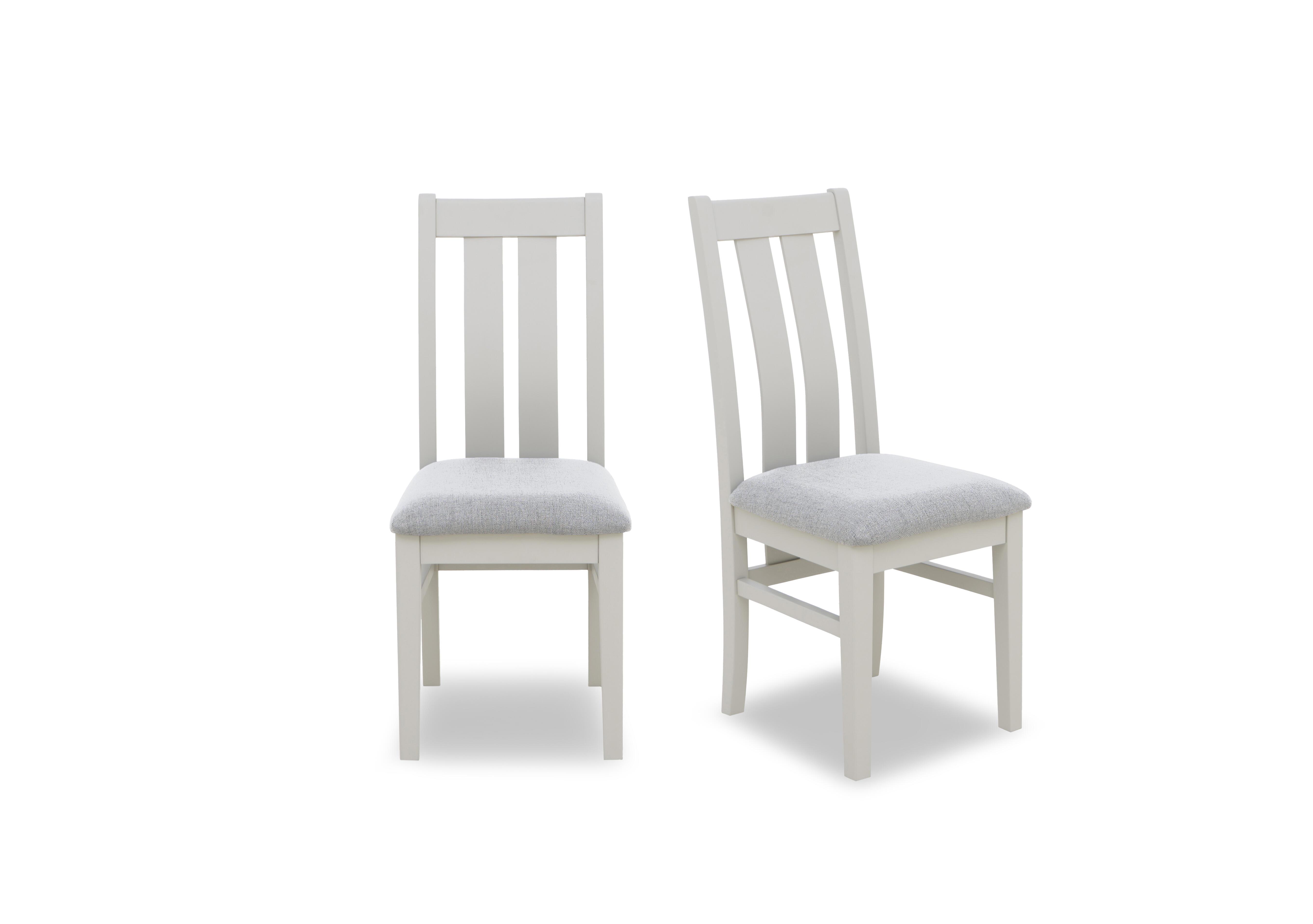 Lewis Pair of Wooden Slatted Back Dining Chairs in Mist on Furniture Village