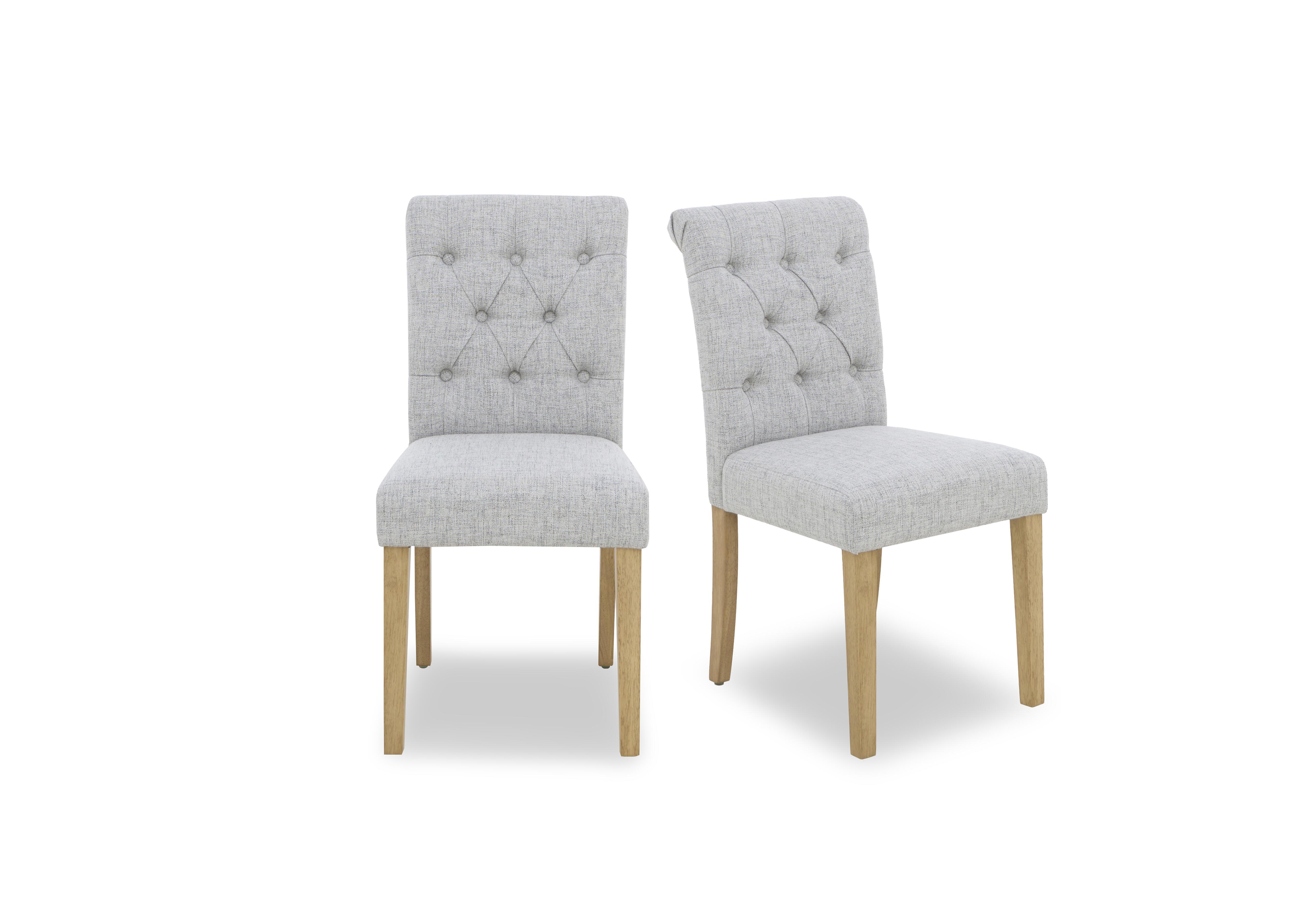 Lewis Pair of Button Back Dining Chairs in Mist on Furniture Village