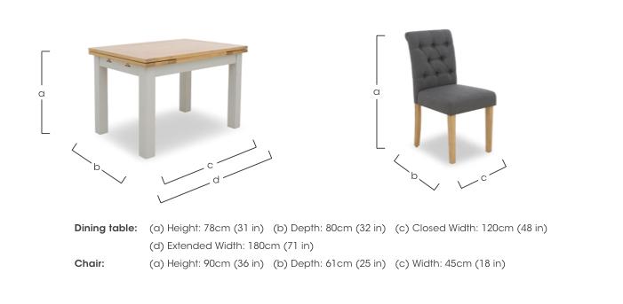 Lewis Large Draw Leaf Extending Dining Table and 4 Button Back Dining Chairs in  on Furniture Village