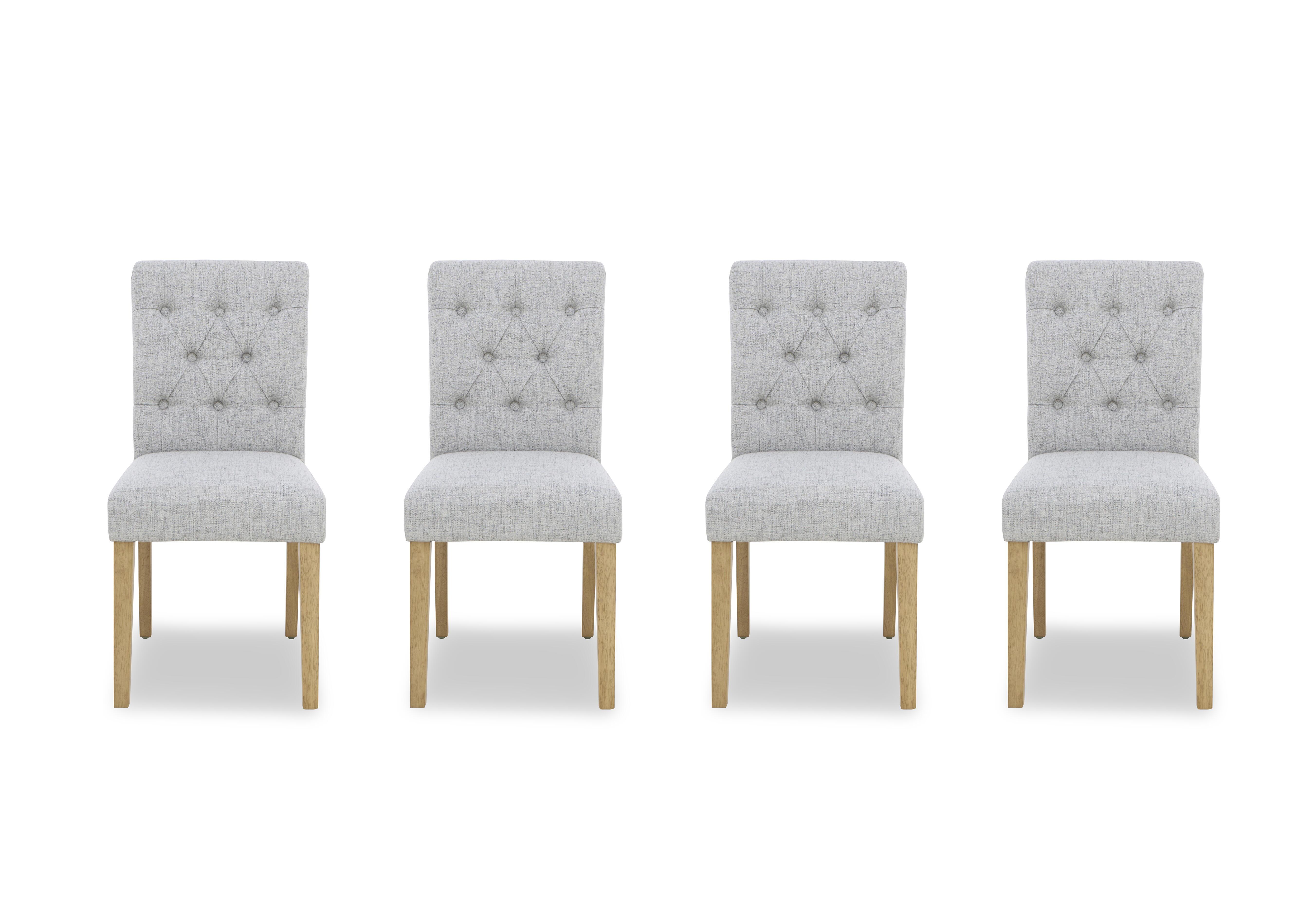 Lewis Set of 4 Button Back Dining Chairs in Mist on Furniture Village