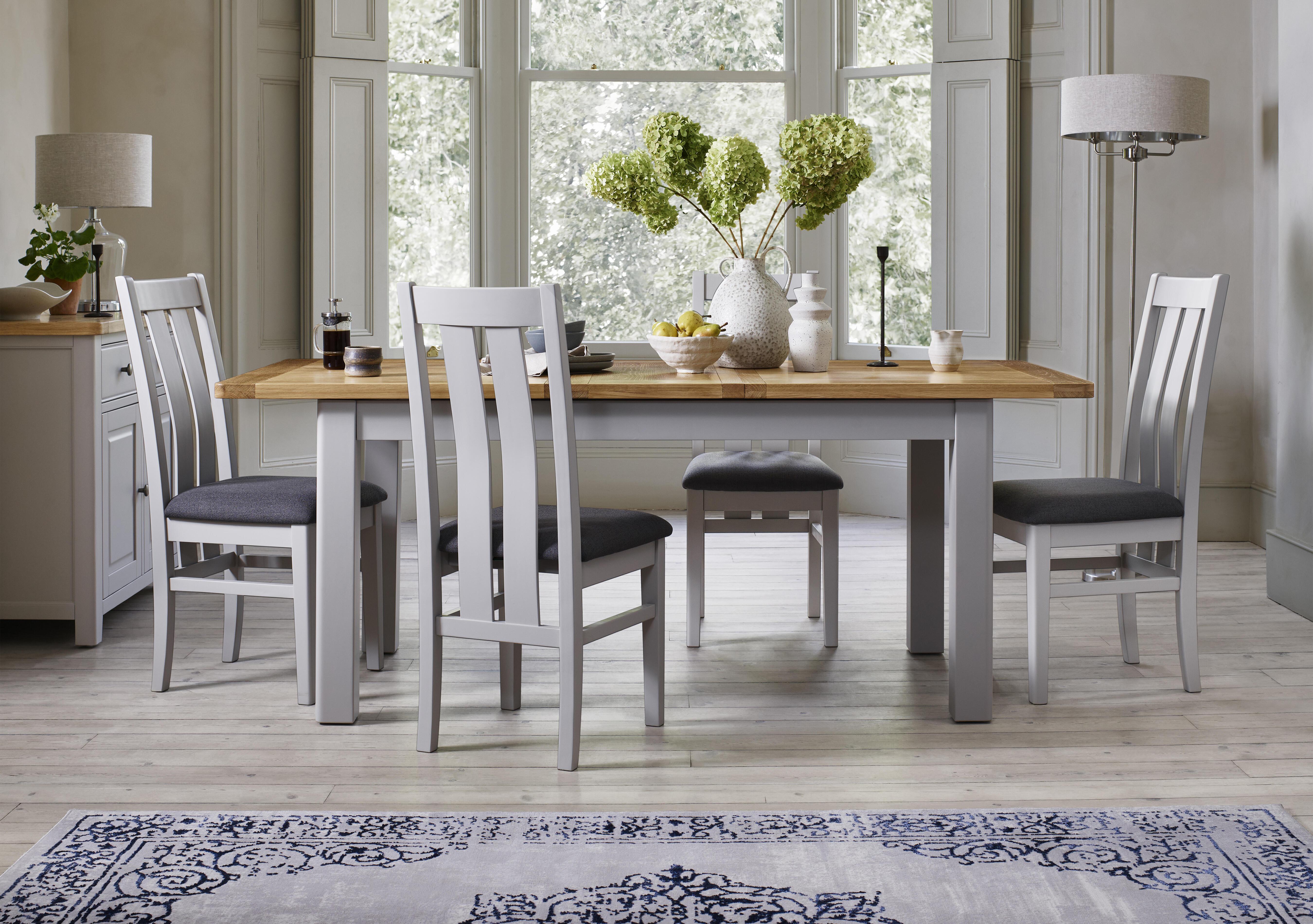 Lewis Extending Dining Table and 4 Wooden Slatted Back Dining Chairs in  on Furniture Village