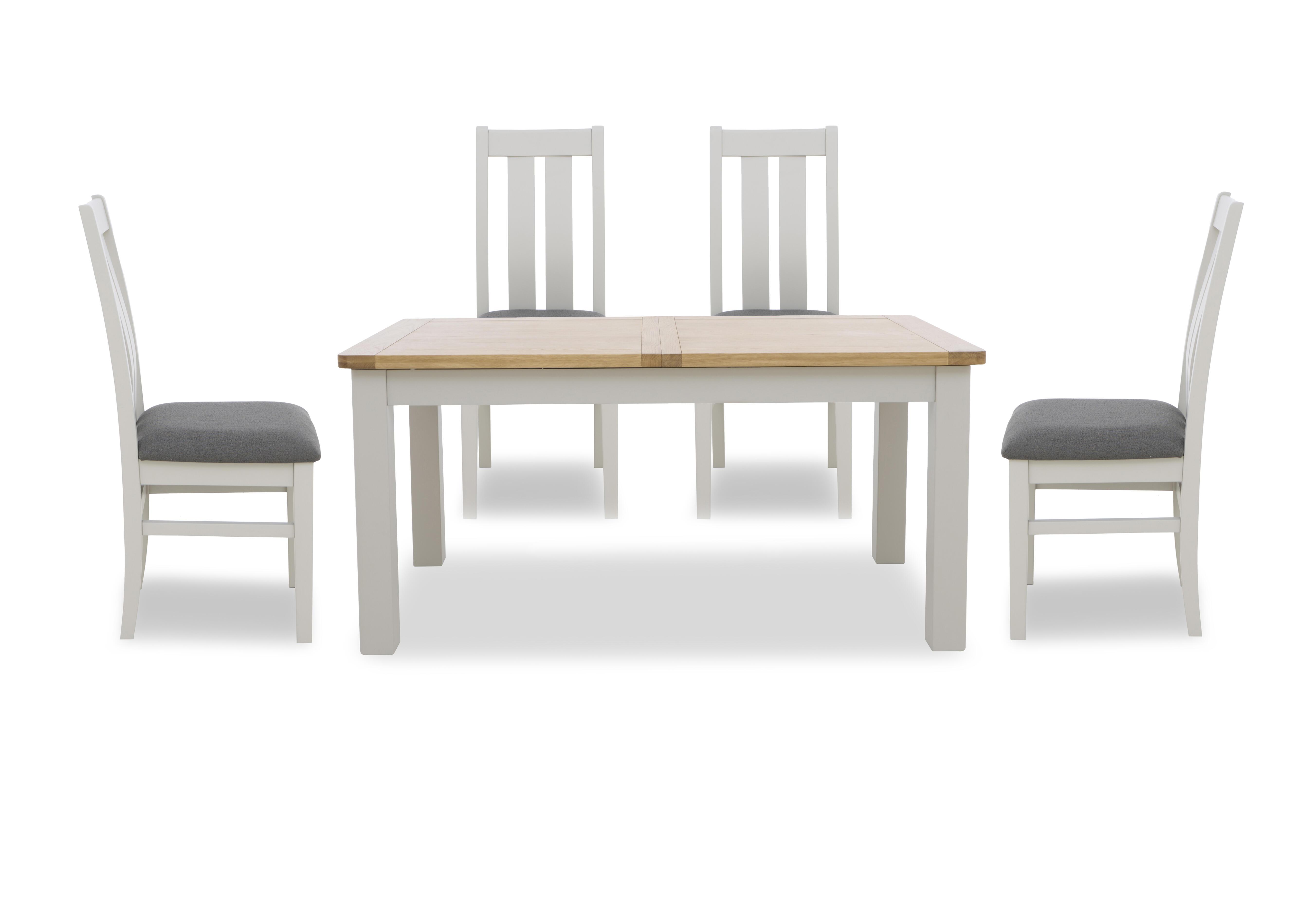 Lewis Rectangular Extending Dining Table and 4 Wooden Slatted Back Dining Chairs in Anthracite on Furniture Village