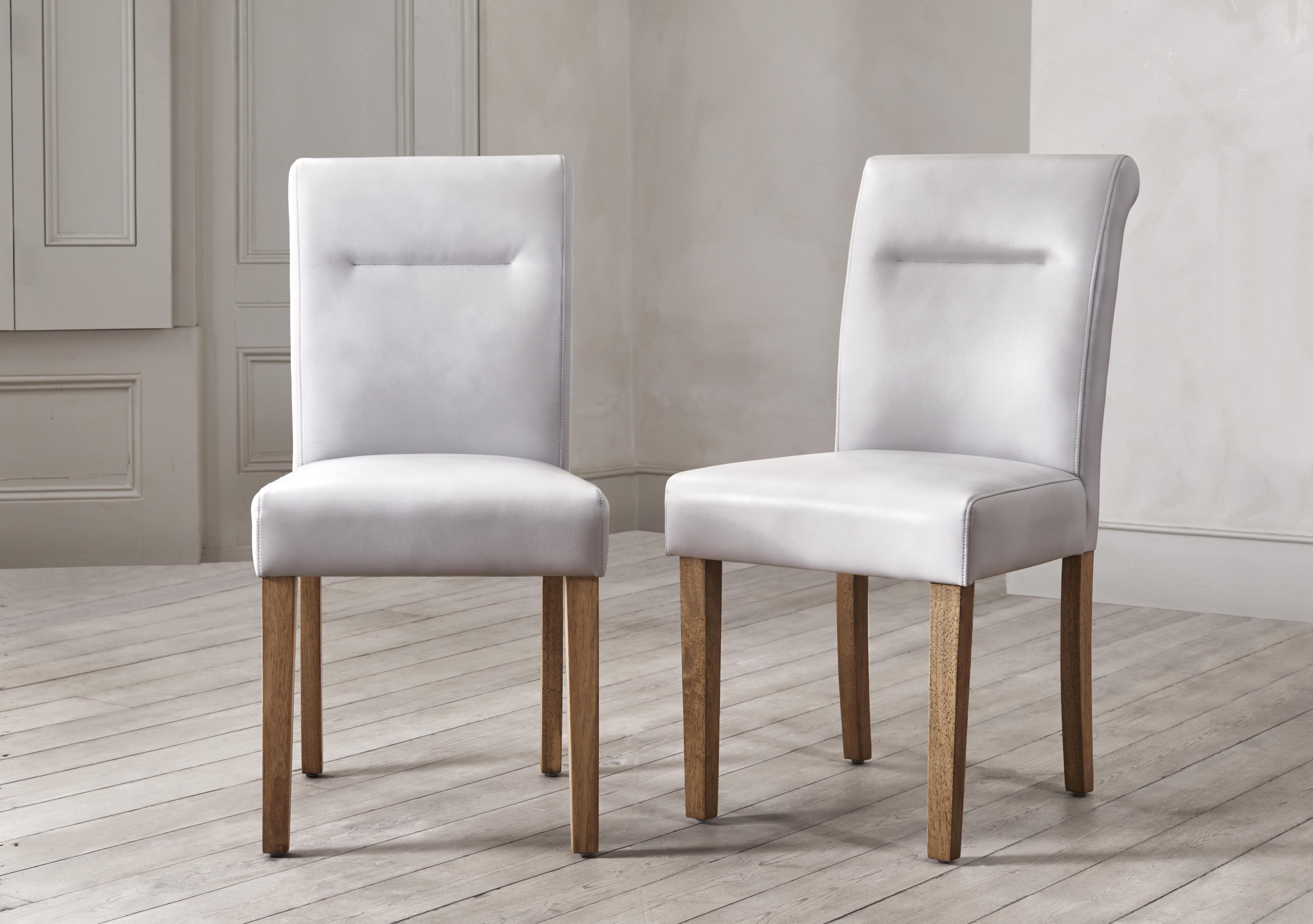 Lewis Set of 4 Roll Back Faux Leather Dining Chairs in  on Furniture Village