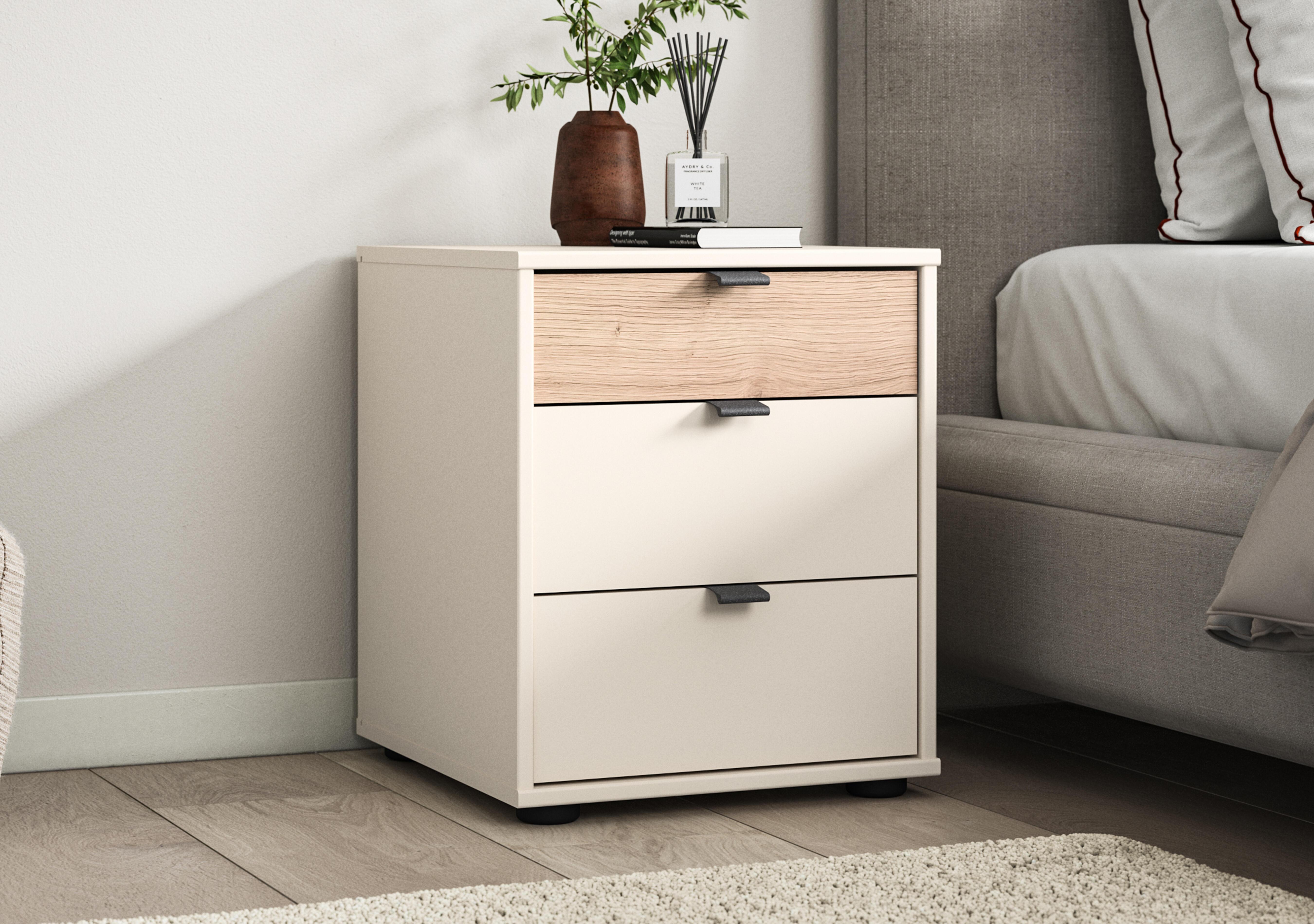 Tullio 3 Drawer Bedside Cabinet in  on Furniture Village