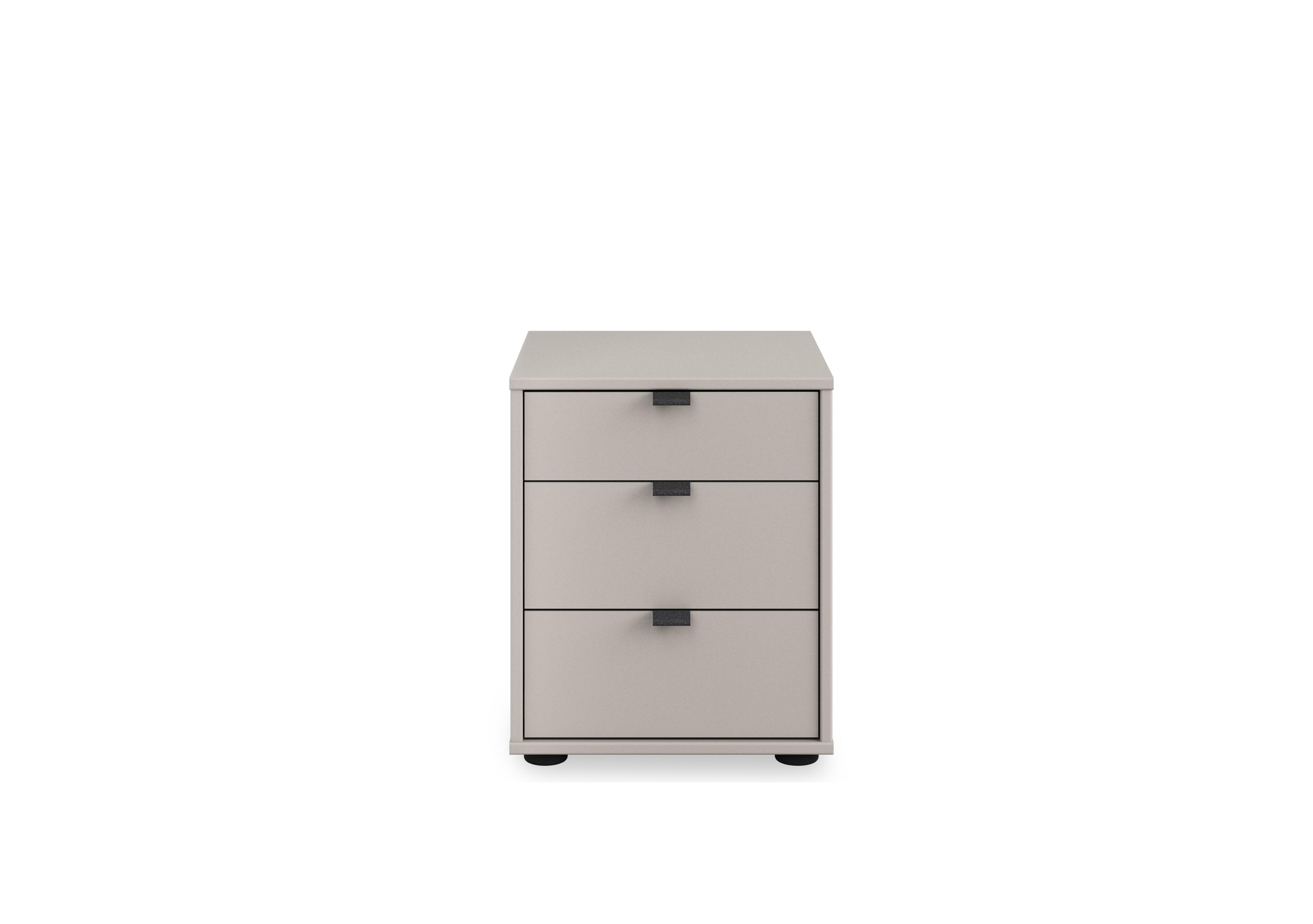 Tullio 3 Drawer Bedside Cabinet in Pebble Grey on Furniture Village