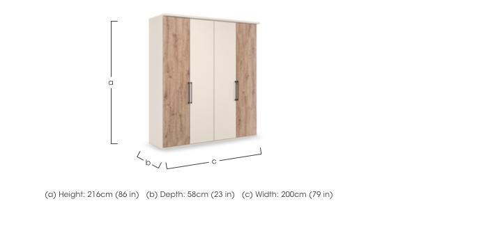 Tullio 200cm 4 Door Hinged Wardrobe in  on Furniture Village