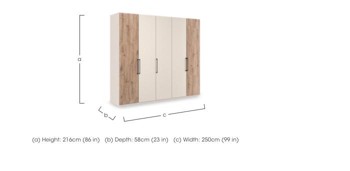 Tullio 250cm 5 Door Hinged Wardrobe in  on Furniture Village