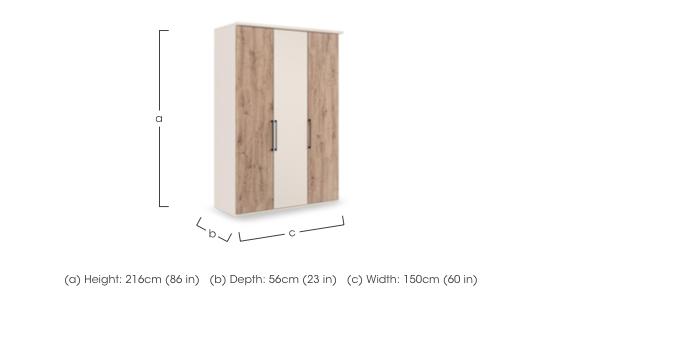 Tullio 150cm 3 Door Hinged Wardrobe in  on Furniture Village