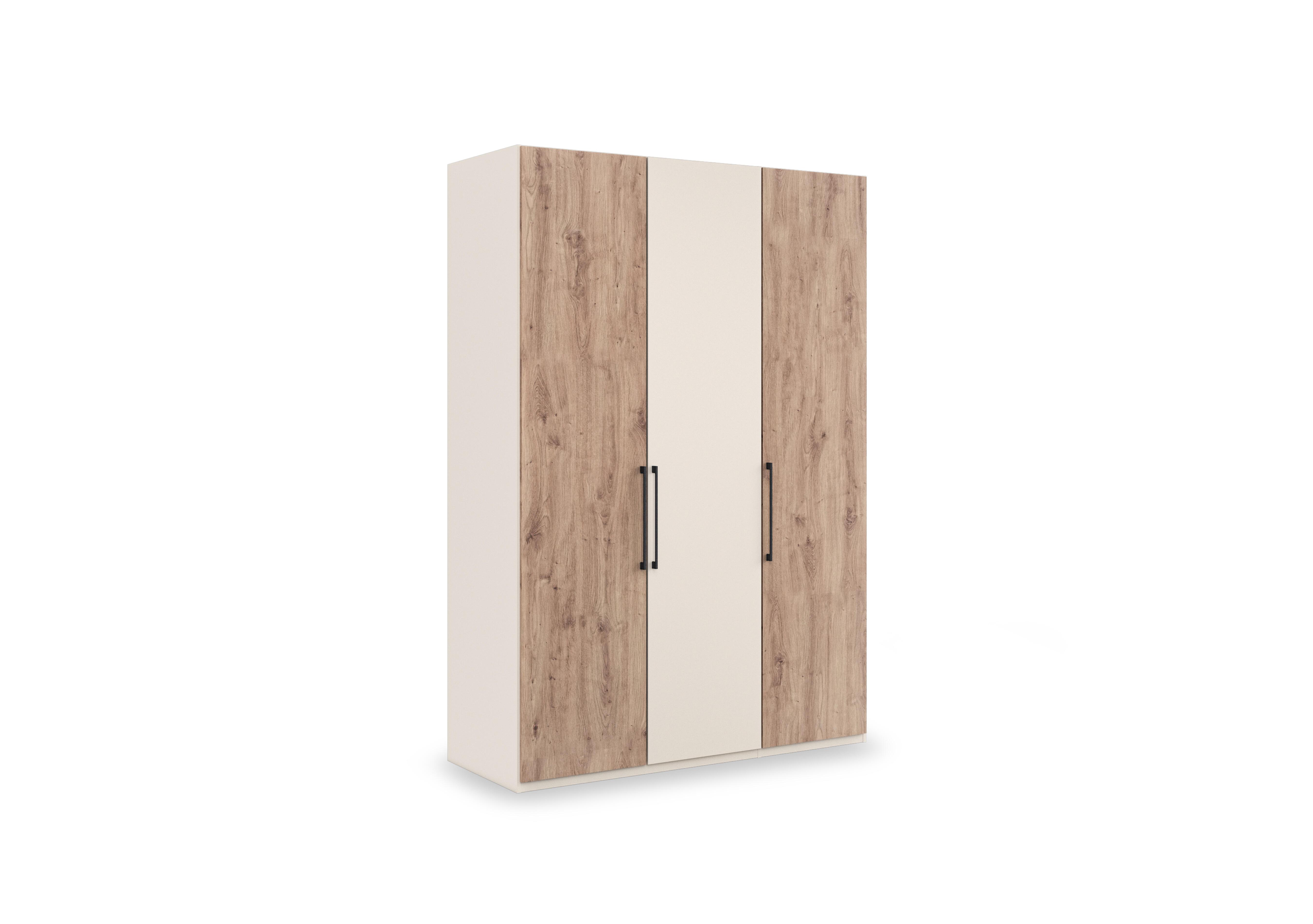 Tullio 150cm 3 Door Hinged Wardrobe in Nordic Oak-Champagne on Furniture Village