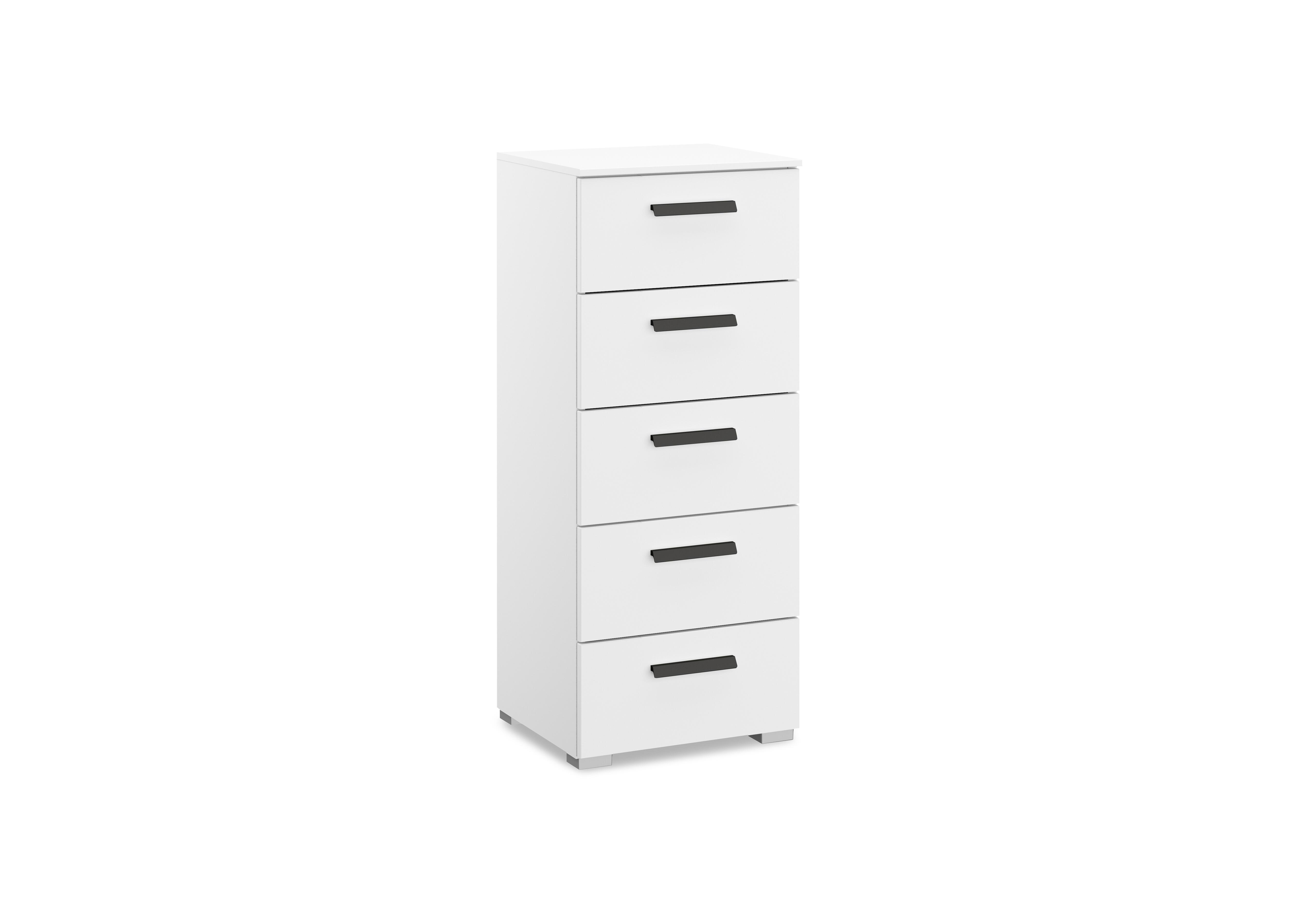 Dante 5 Drawer Décor Narrow Chest in Alpine White A200g on Furniture Village