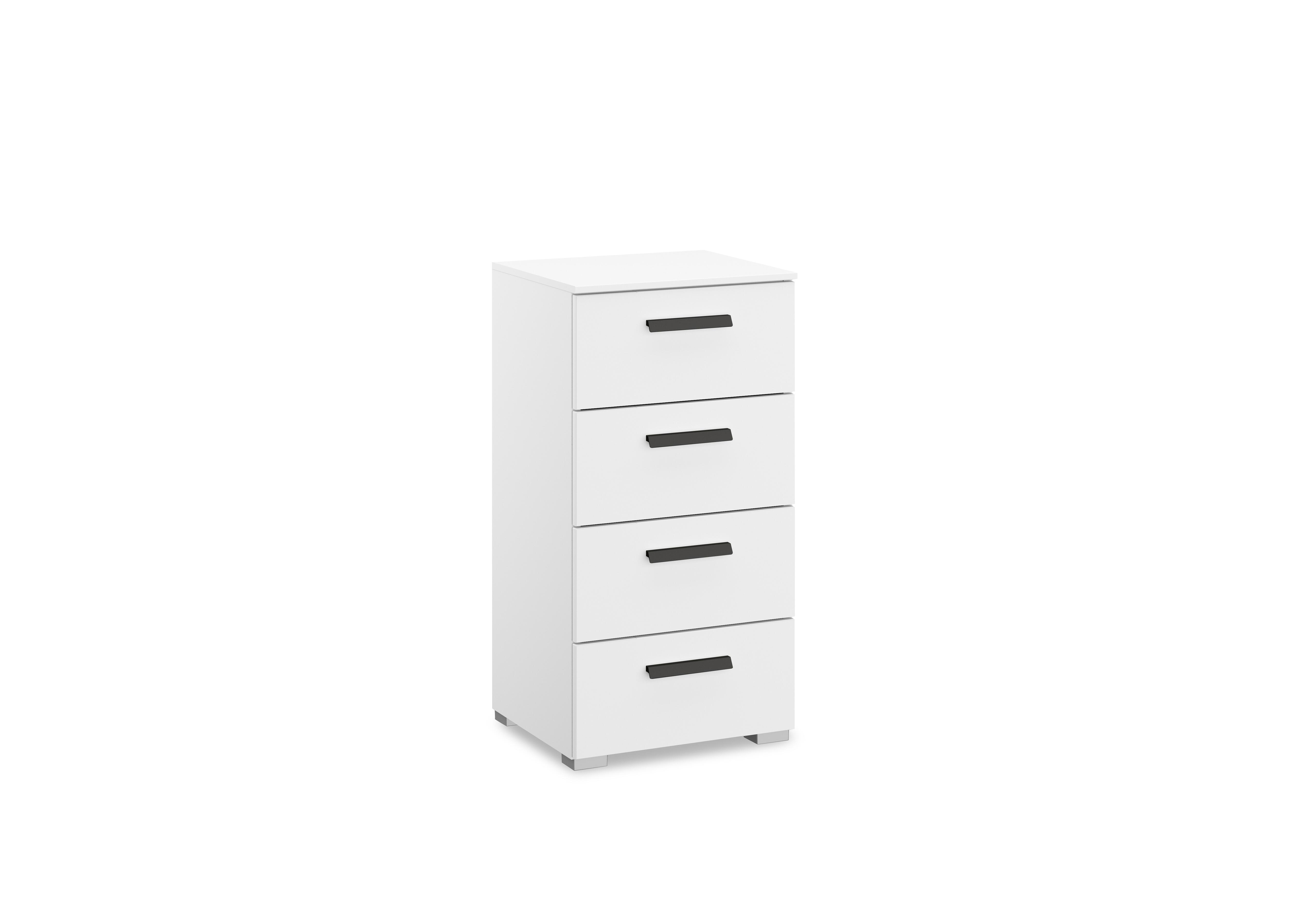 Dante 4 Drawer Décor Narrow Chest in Alpine White A200g on Furniture Village