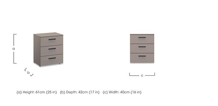 Dante 3 Drawer Décor Bedside Cabinet in  on Furniture Village