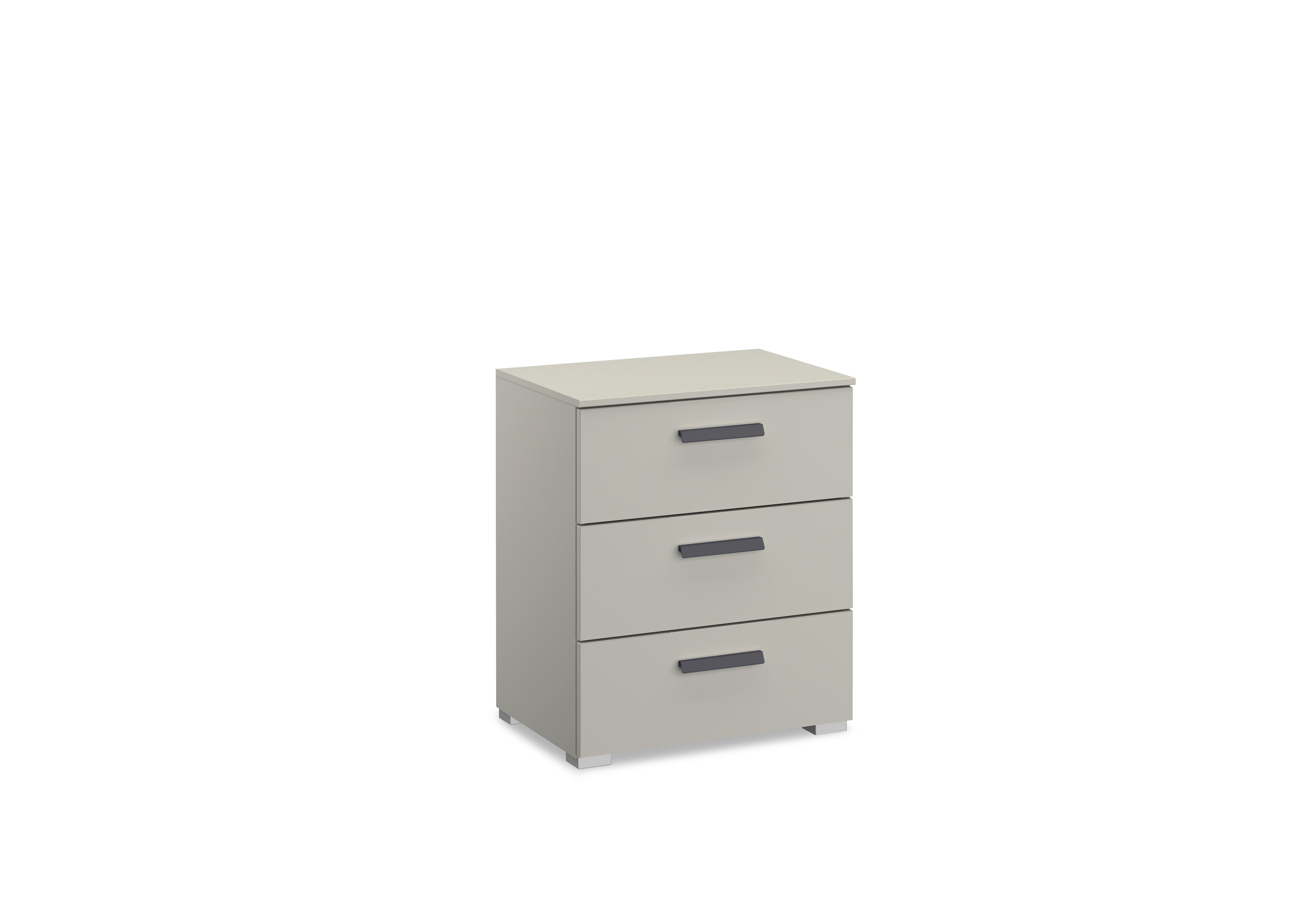Dante 3 Drawer Décor Bedside Cabinet in Champagne A201g on Furniture Village
