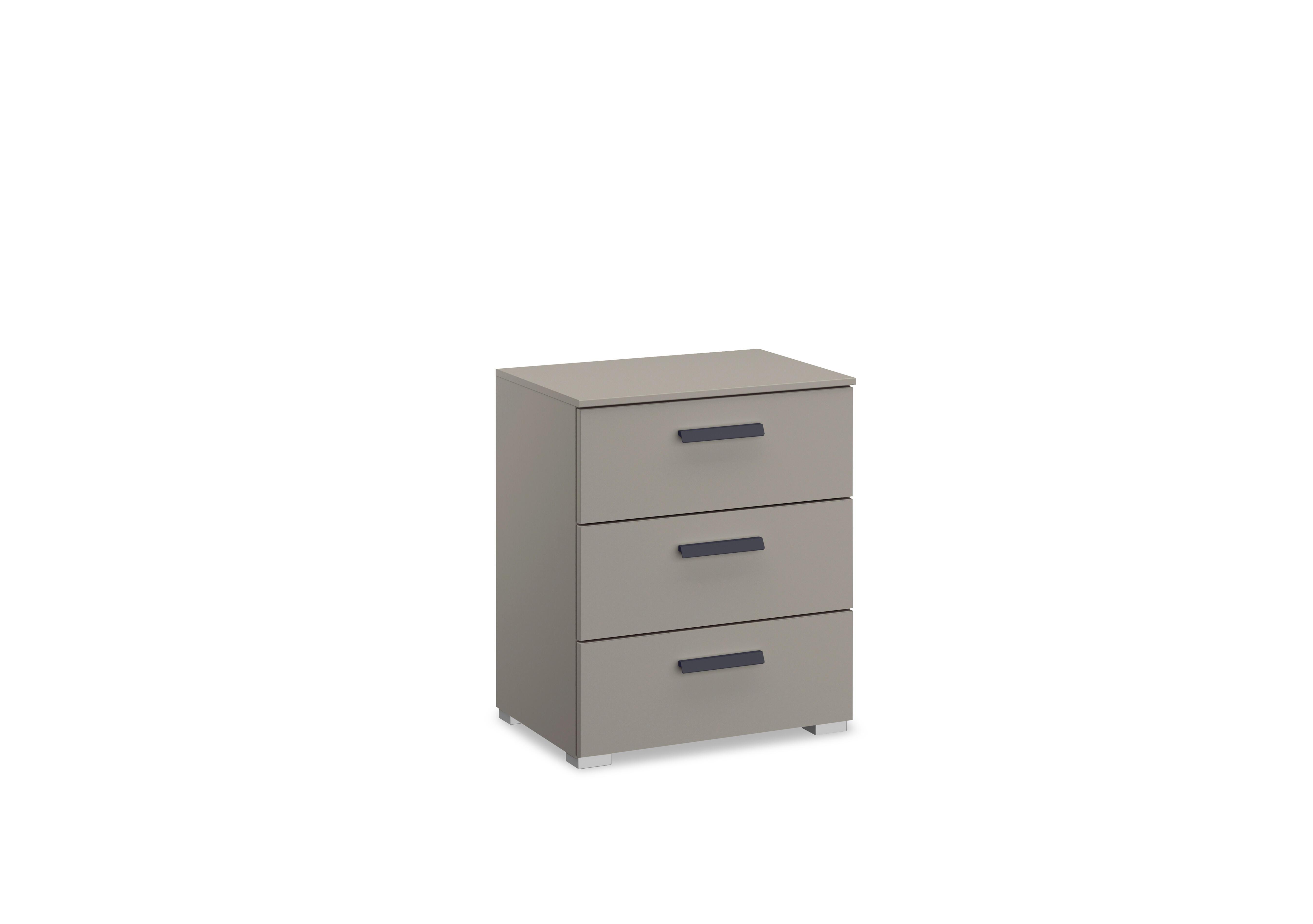 Dante 3 Drawer Décor Bedside Cabinet in Fango A202g on Furniture Village