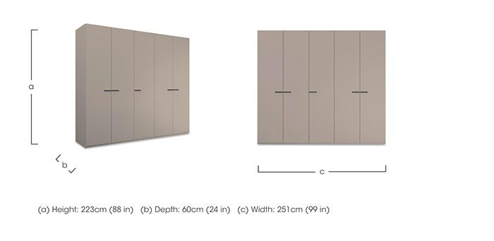 Dante 251cm 5 Door Hinged Décor Wardrobe in  on Furniture Village