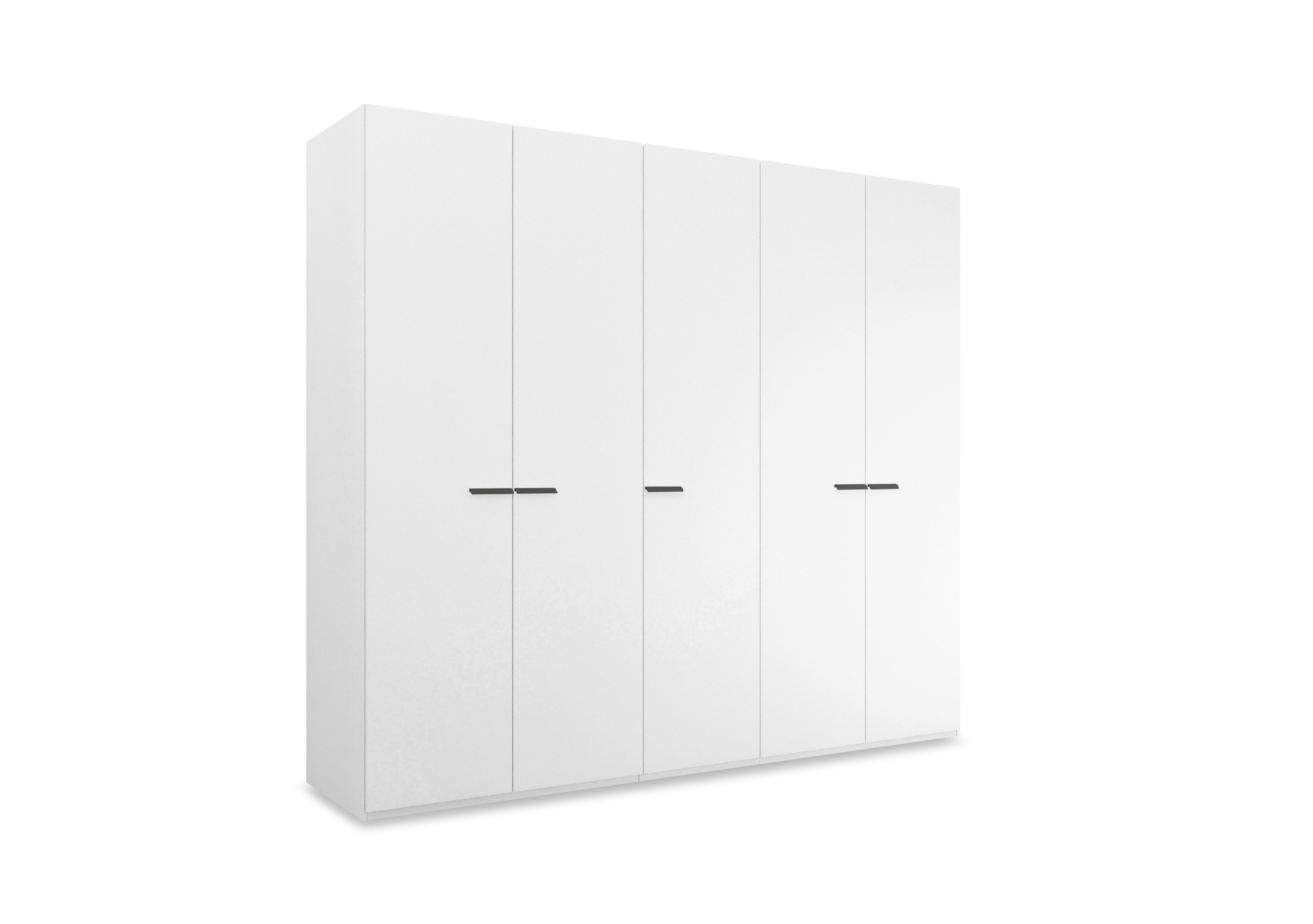 Dante 251cm 5 Door Hinged D&eacute;cor Wardrobe in Alpine White A200g on Furniture Village