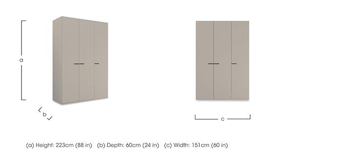 Dante 151cm 3 Door Hinged Décor Wardrobe in  on Furniture Village