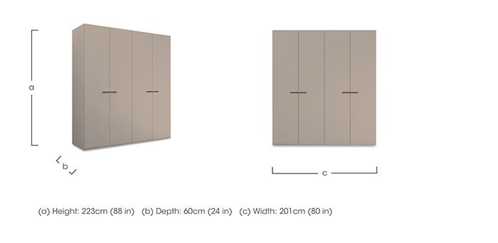 Dante 201cm 4 Door Hinged Décor Wardrobe in  on Furniture Village