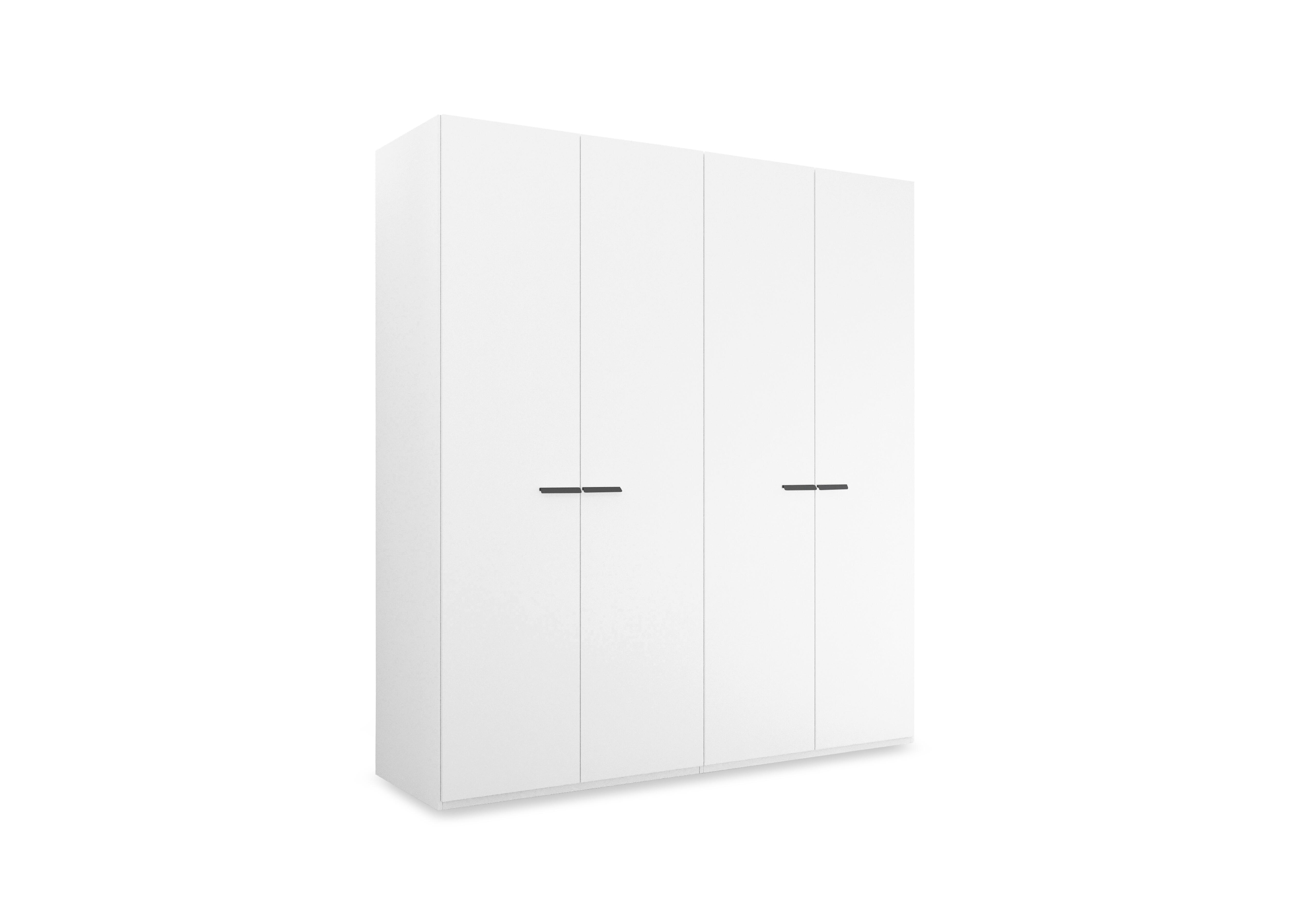 Dante 201cm 4 Door Hinged Décor Wardrobe in Alpine White A200g on Furniture Village