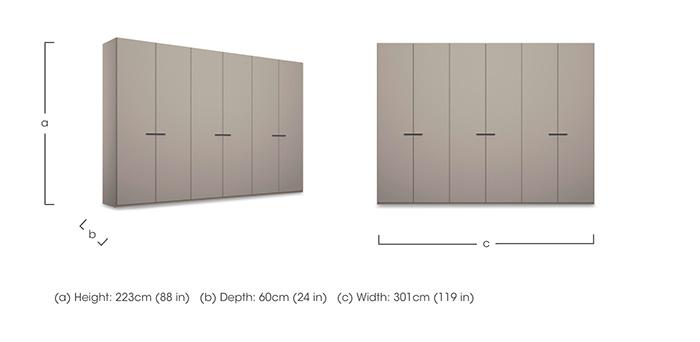 Dante 301cm 6 Door Hinged Décor Wardrobe in  on Furniture Village