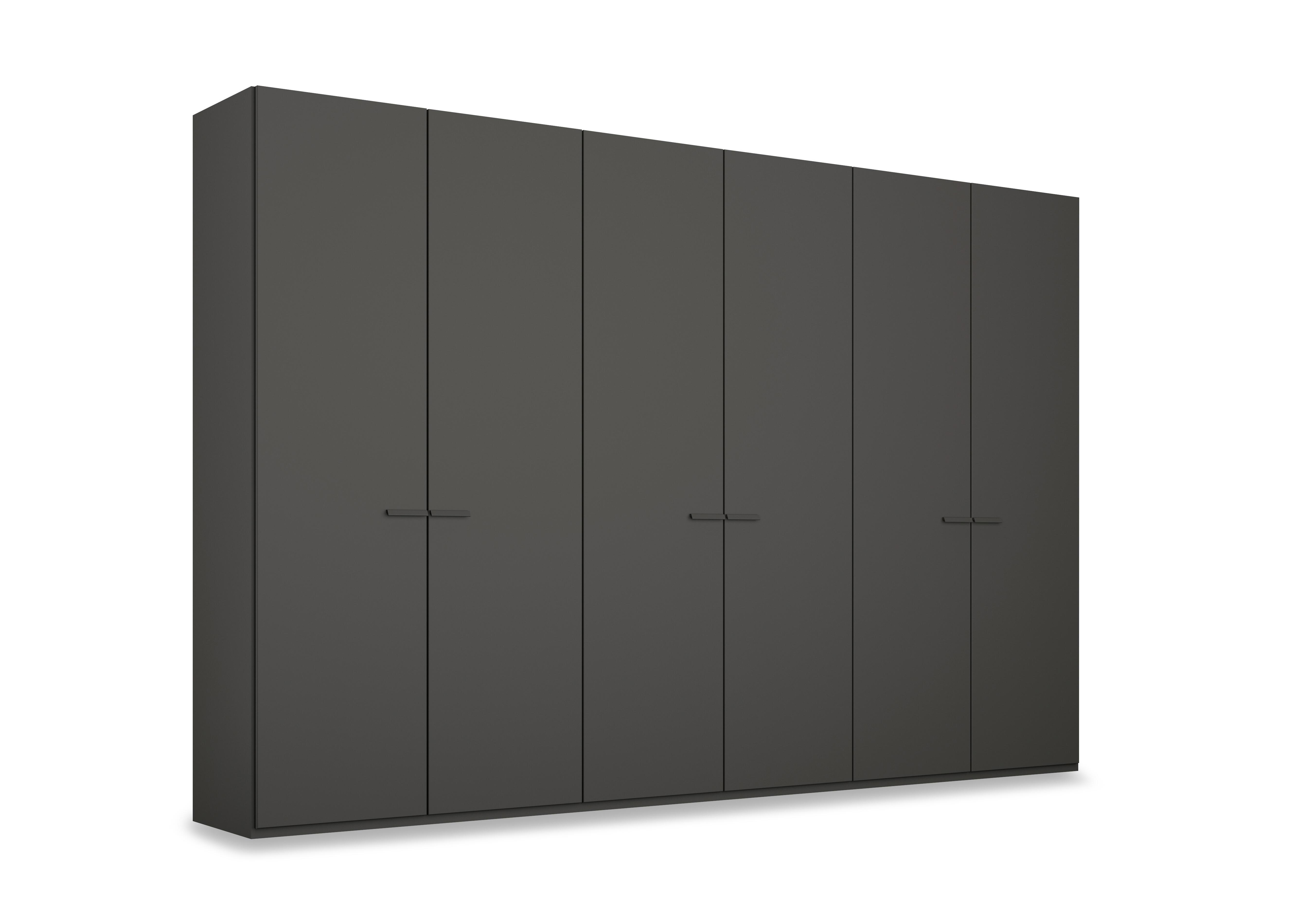 Dante 301cm 6 Door Hinged D&eacute;cor Wardrobe in Graphite A203g on Furniture Village
