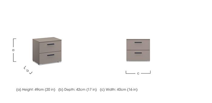 Dante 2 Drawer Décor Bedside Cabinet in  on Furniture Village