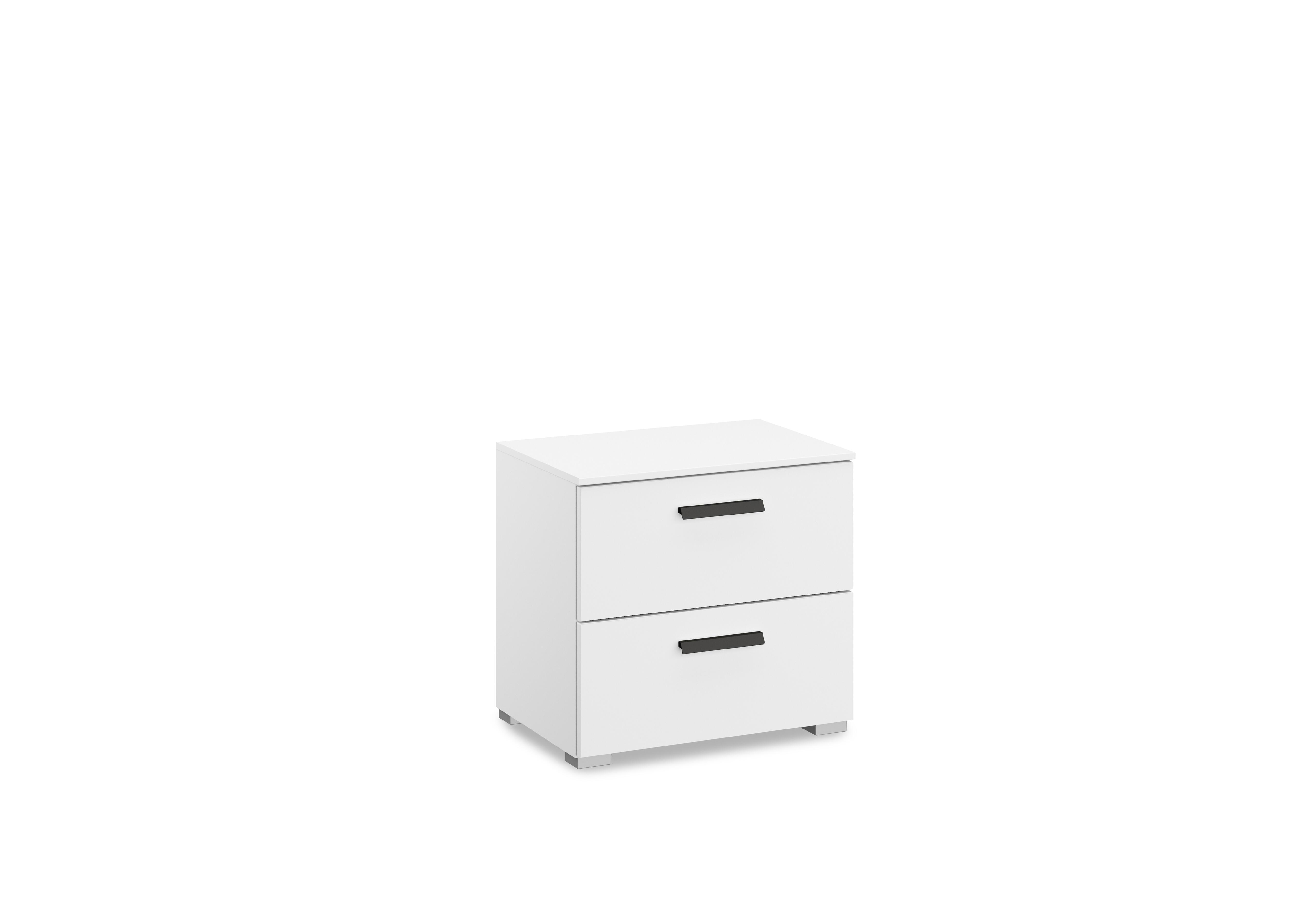 Dante 2 Drawer Décor Bedside Cabinet in Alpine White A200g on Furniture Village