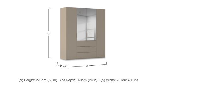 Haven 201cm 4 Door Combi Décor Wardrobe with 2 Décor Doors and 2 Mirror Doors in  on Furniture Village