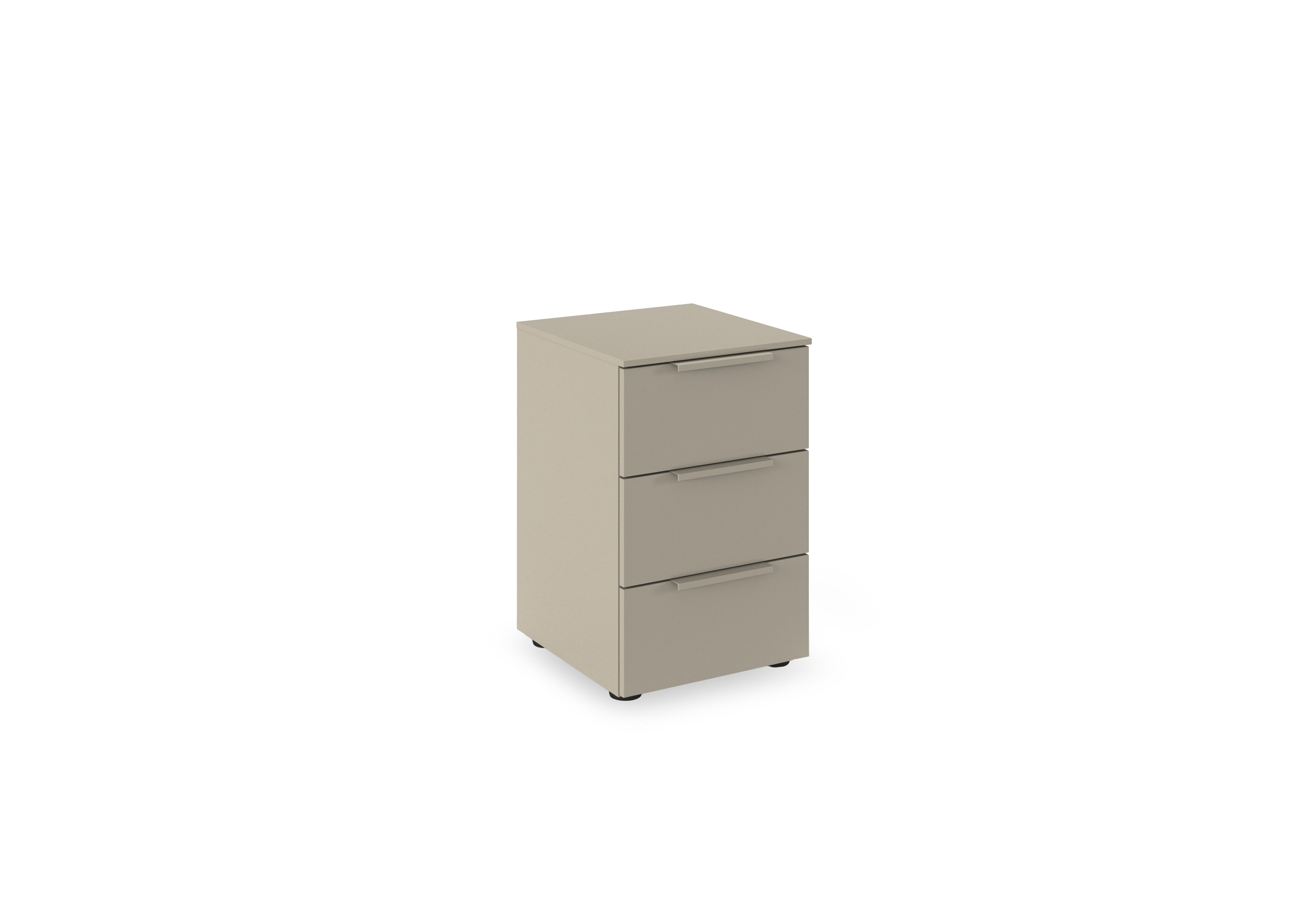 Haven 3 Drawer Décor Bedside Cabinet in Afd4k Fango Fango Front on Furniture Village