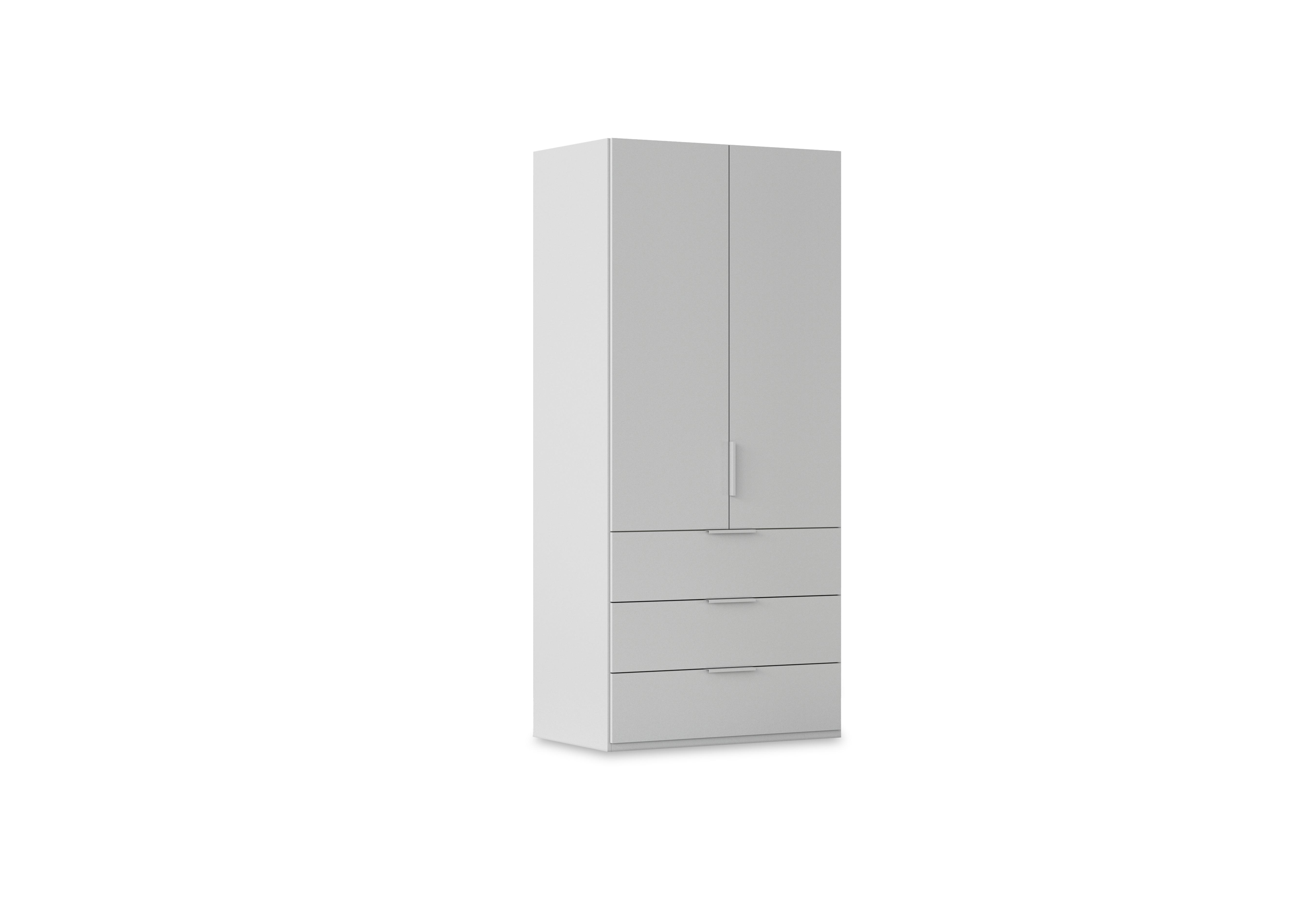 Haven 101cm 2 Door Combi Wardrobe with Décor Doors in Agd2k Silk Grey Silk Grey Frnt on Furniture Village