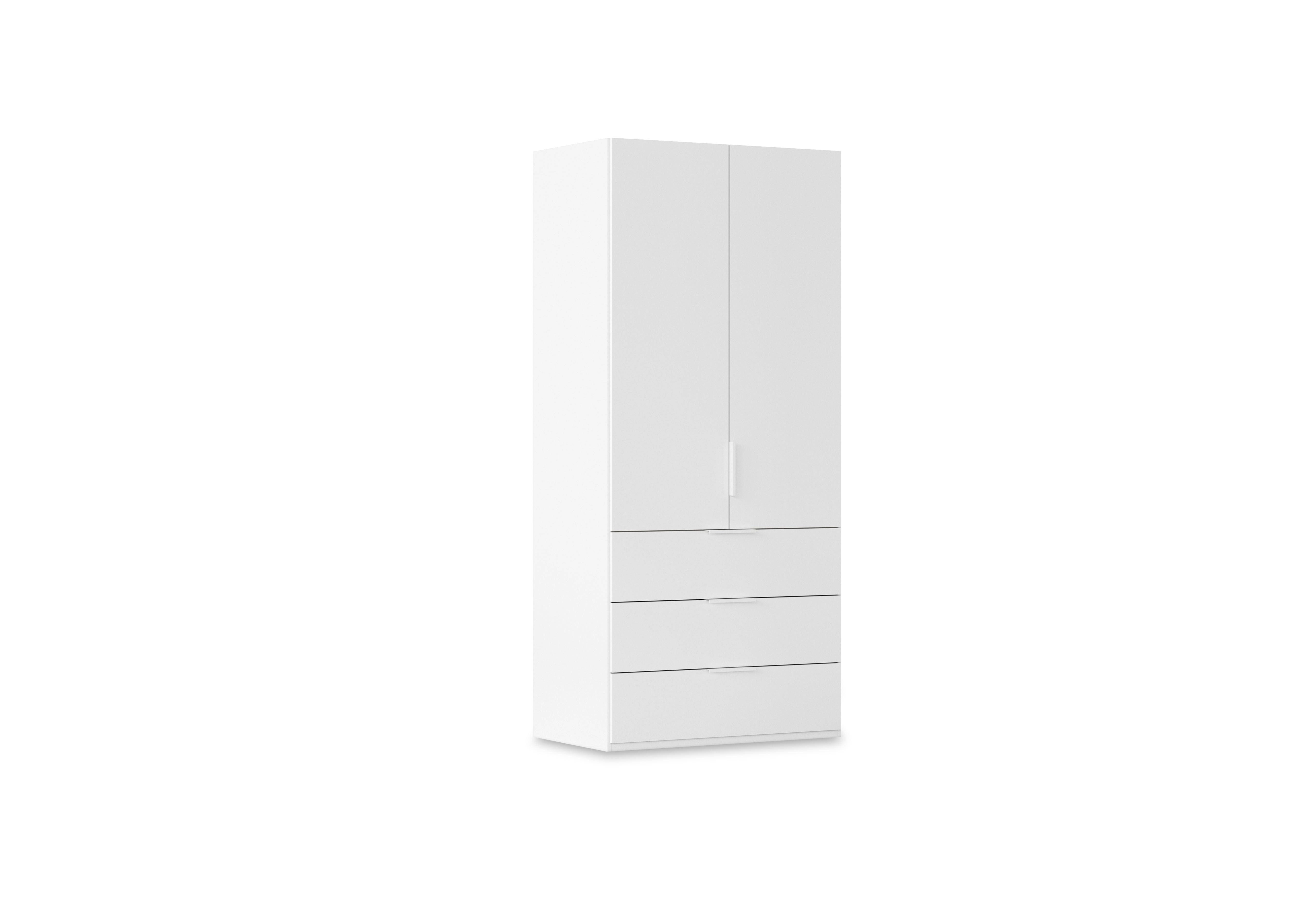 Haven 101cm 2 Door Combi Wardrobe with Décor Doors in Awd1k Alpine White White Front on Furniture Village