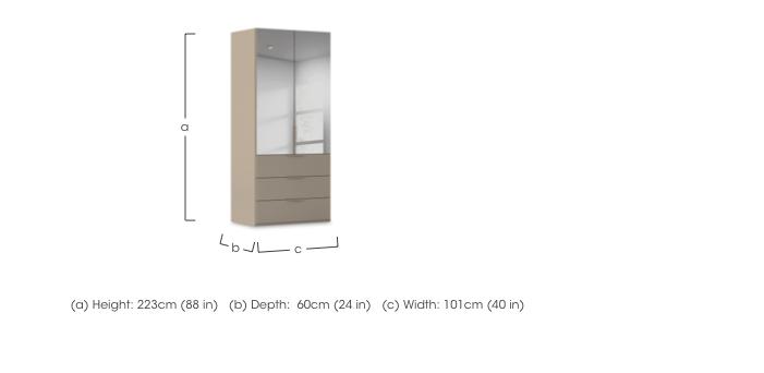 Haven 101cm 2 Door Combi Wardrobe with Mirror Doors and Décor Drawers in  on Furniture Village
