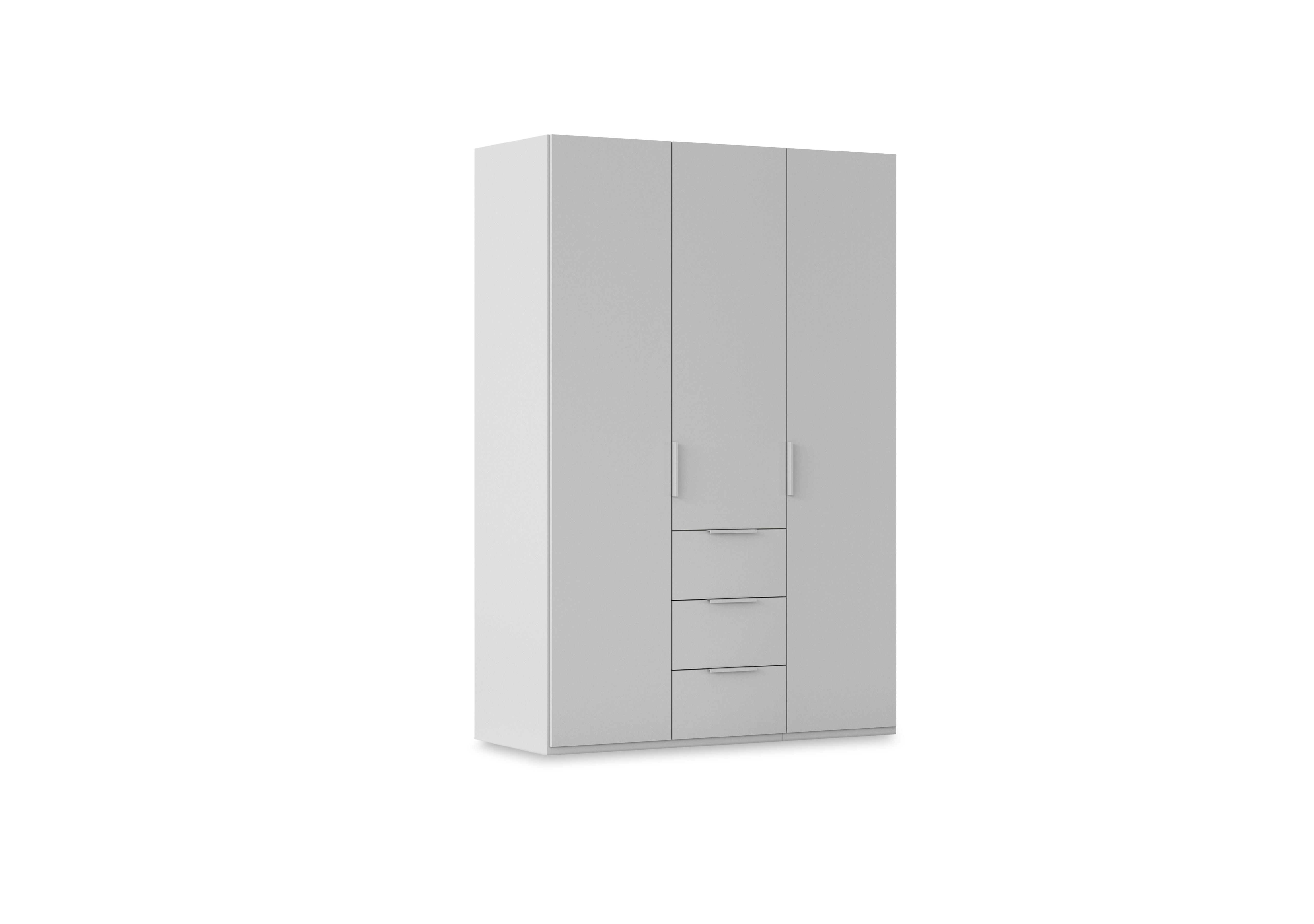 Haven 151cm 3 Door Combi Wardrobe with Décor Doors in Agd2k Silk Grey Silk Grey Frnt on Furniture Village