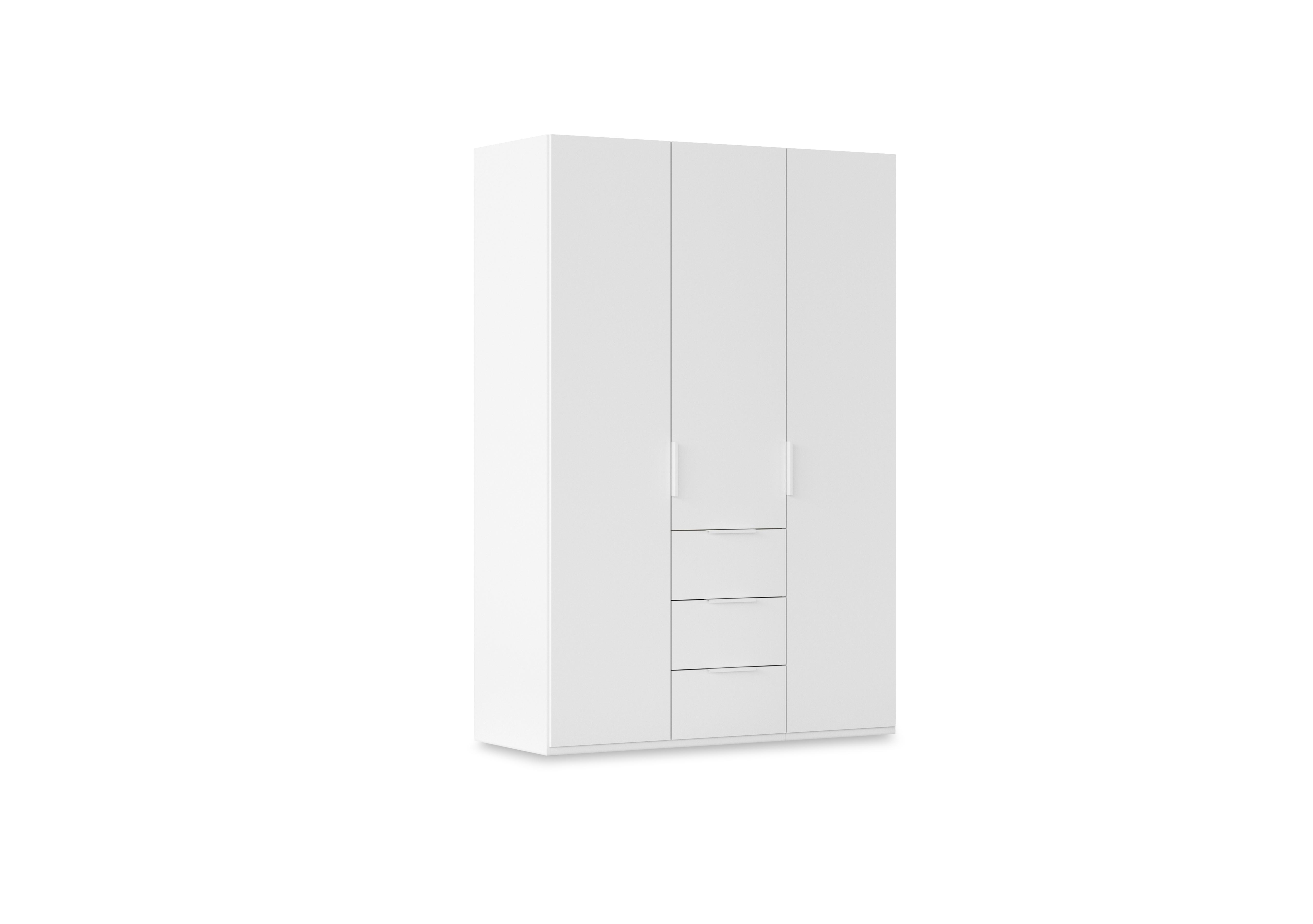 Haven 151cm 3 Door Combi Wardrobe with Décor Doors in Awd1k Alpine White White Front on Furniture Village