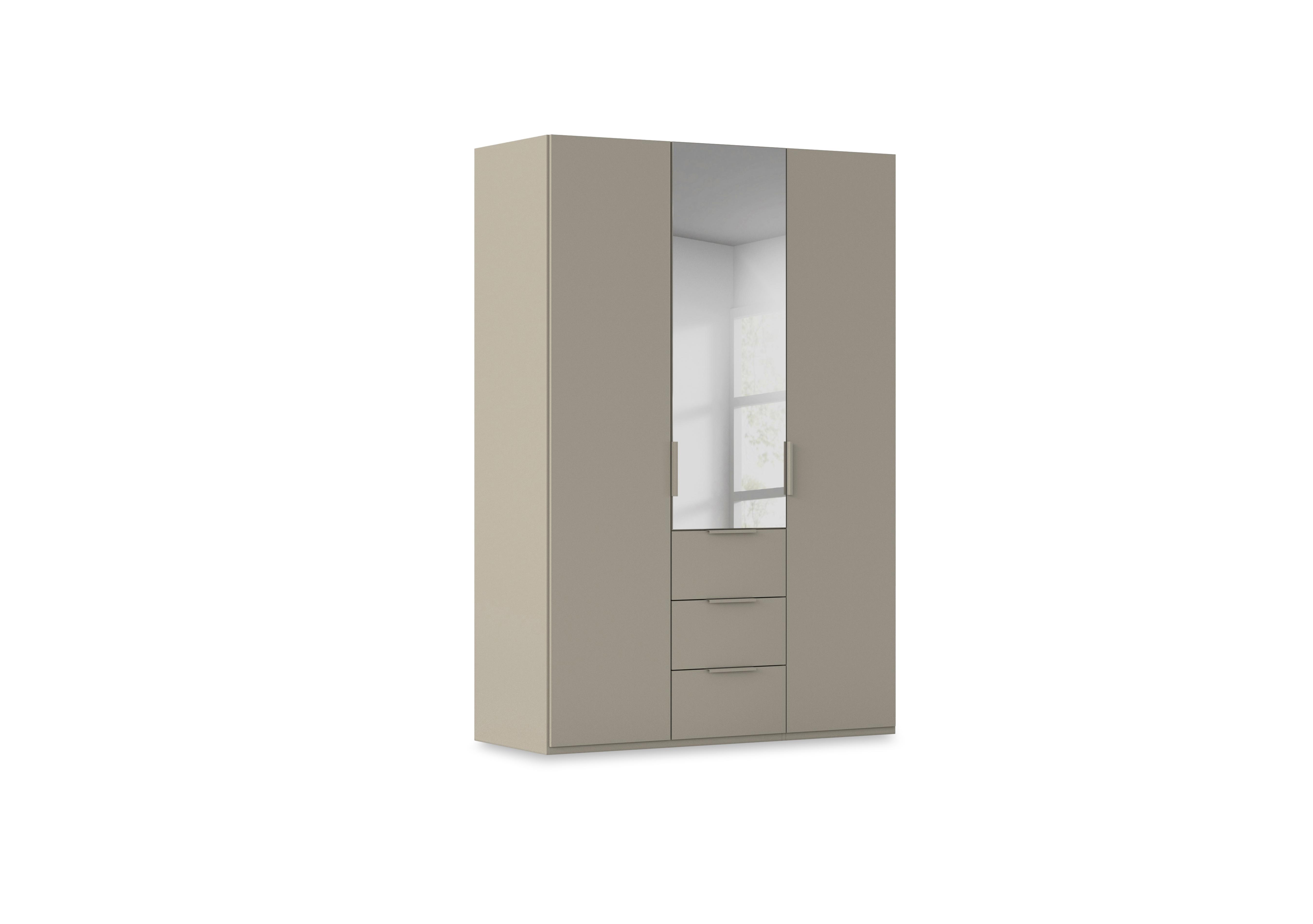 Haven 151cm 3 Door Combi Décor Wardrobe with 2 Décor Doors and 1 Mirror Door in Afd4k Fango Fango Front on Furniture Village