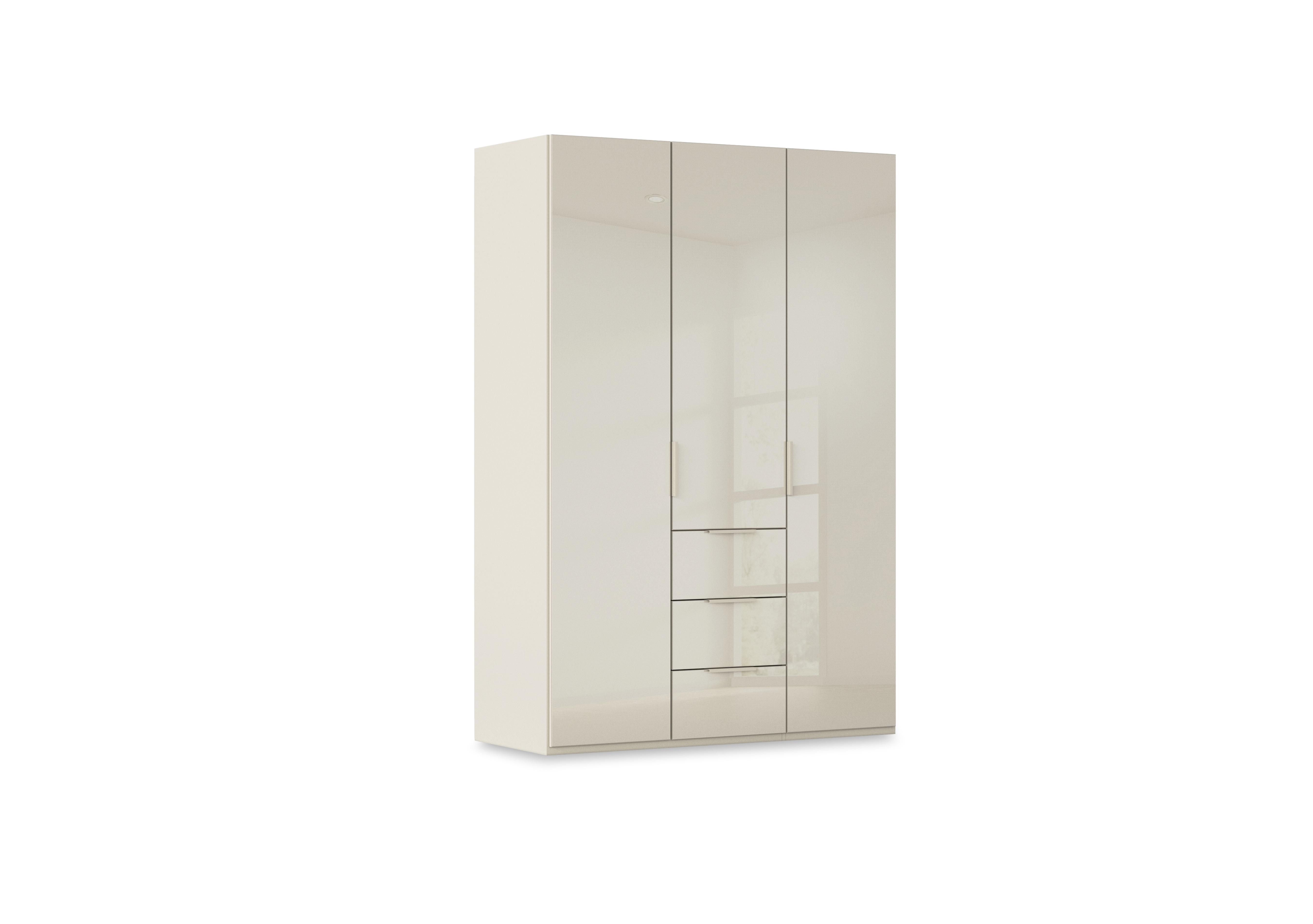 Haven 151cm 3 Door Combi Wardrobe with Glass Doors in Acg3k Champagne Champagne Frnt on Furniture Village