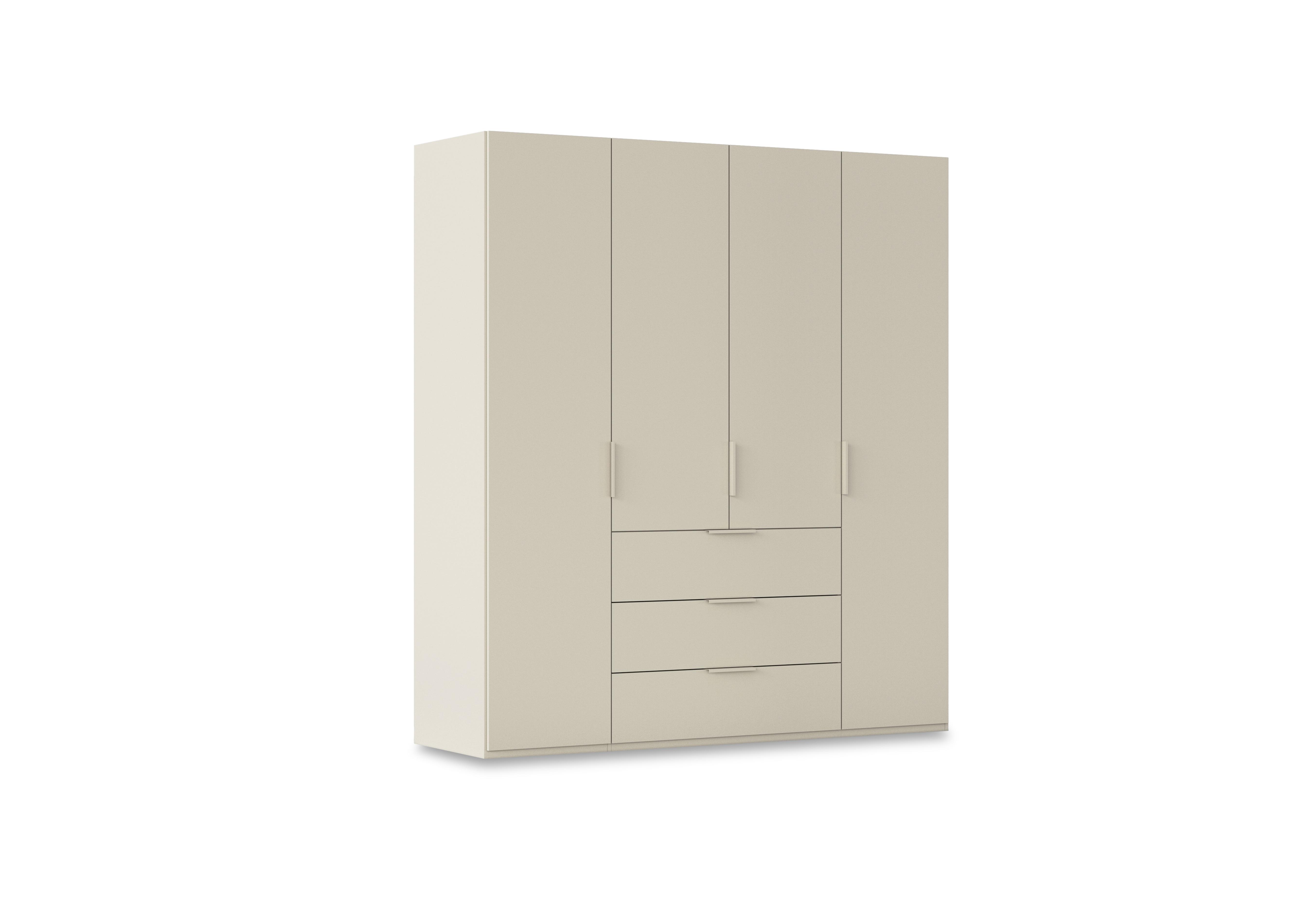 Haven 201cm 4 Door Combi Wardrobe with Décor Doors in Acd3k Champagne Champagne Frnt on Furniture Village
