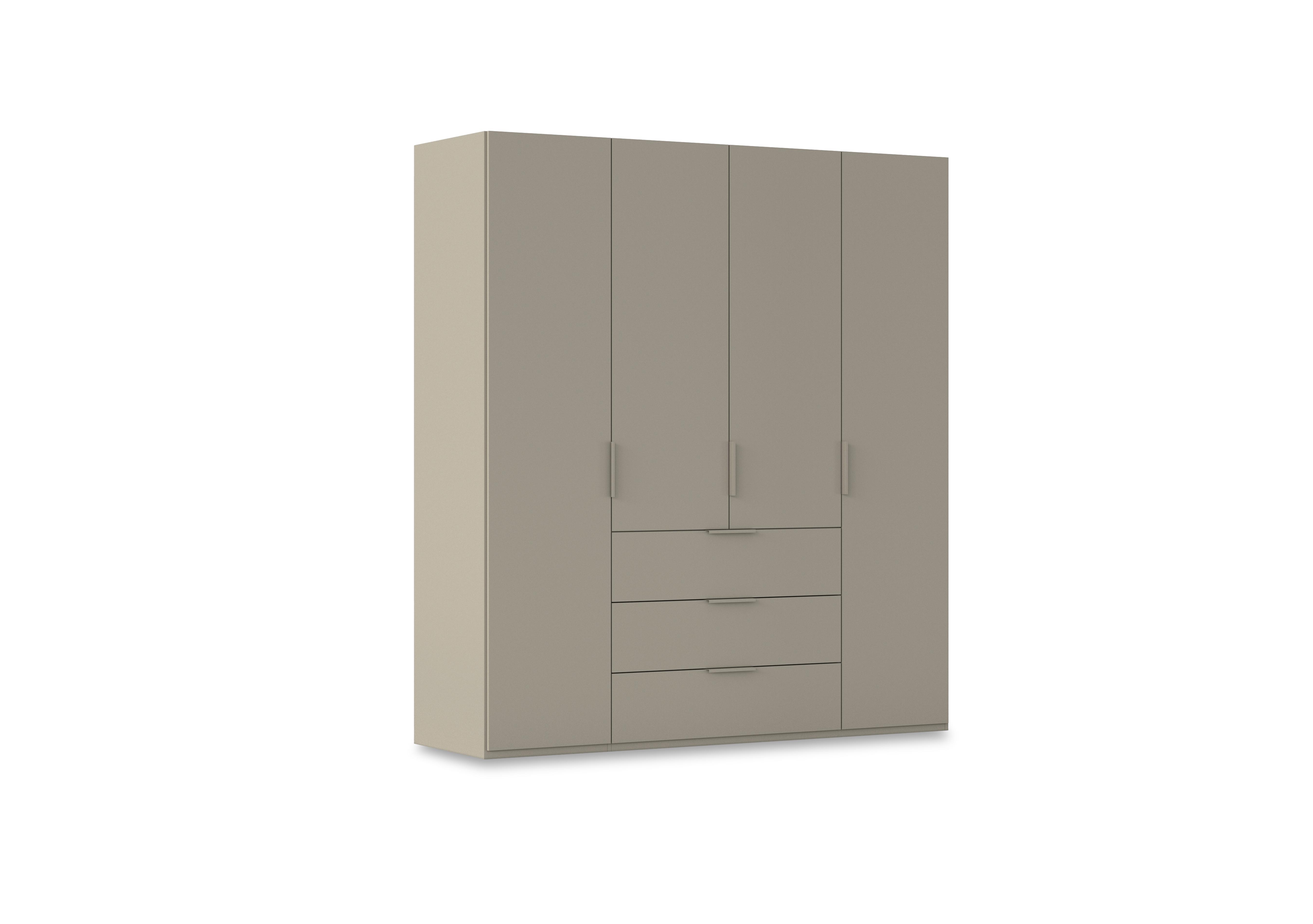 Haven 201cm 4 Door Combi Wardrobe with Décor Doors in Afd4k Fango Fango Front on Furniture Village