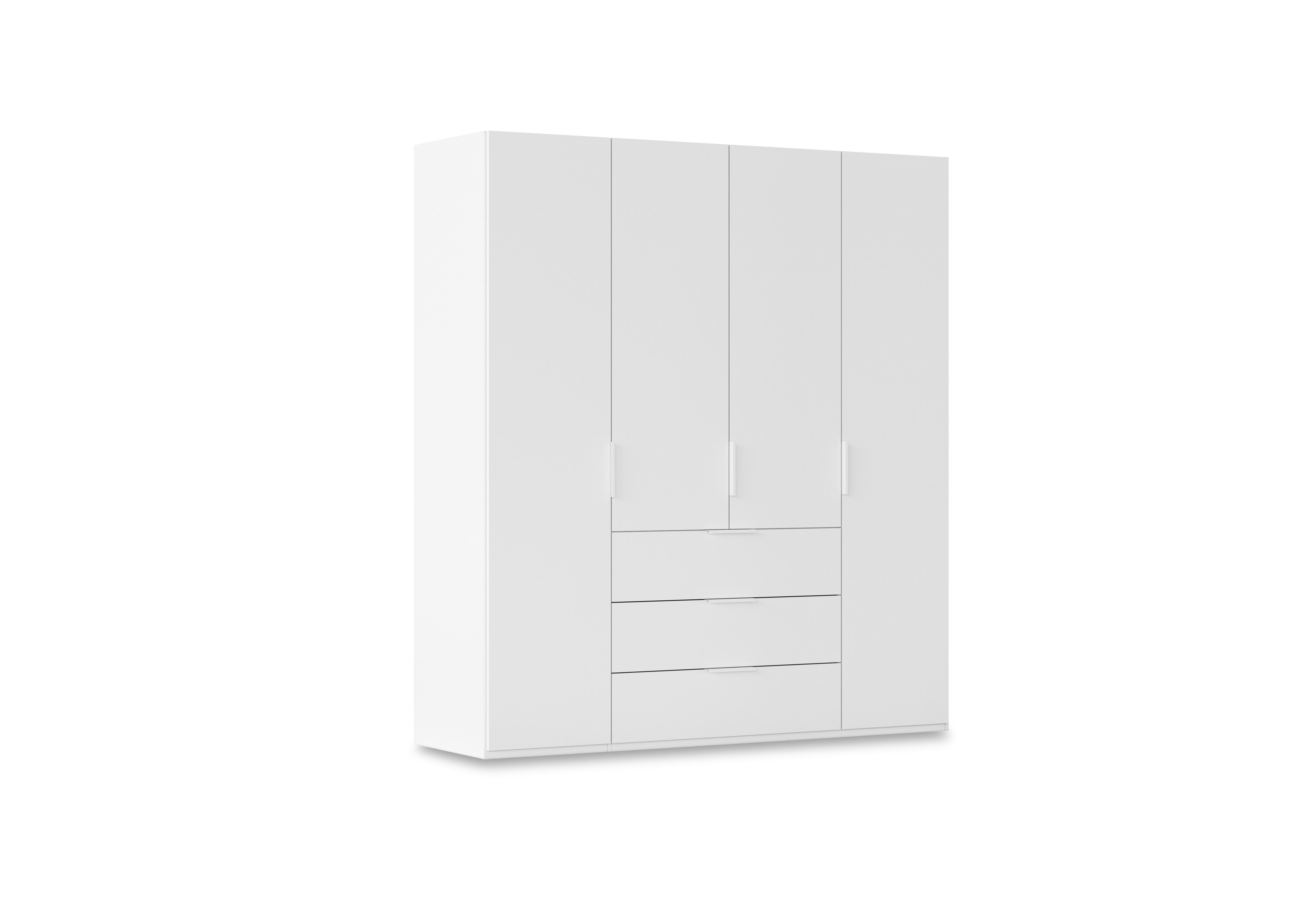 Haven 201cm 4 Door Combi Wardrobe with Décor Doors in Awd1k Alpine White White Front on Furniture Village
