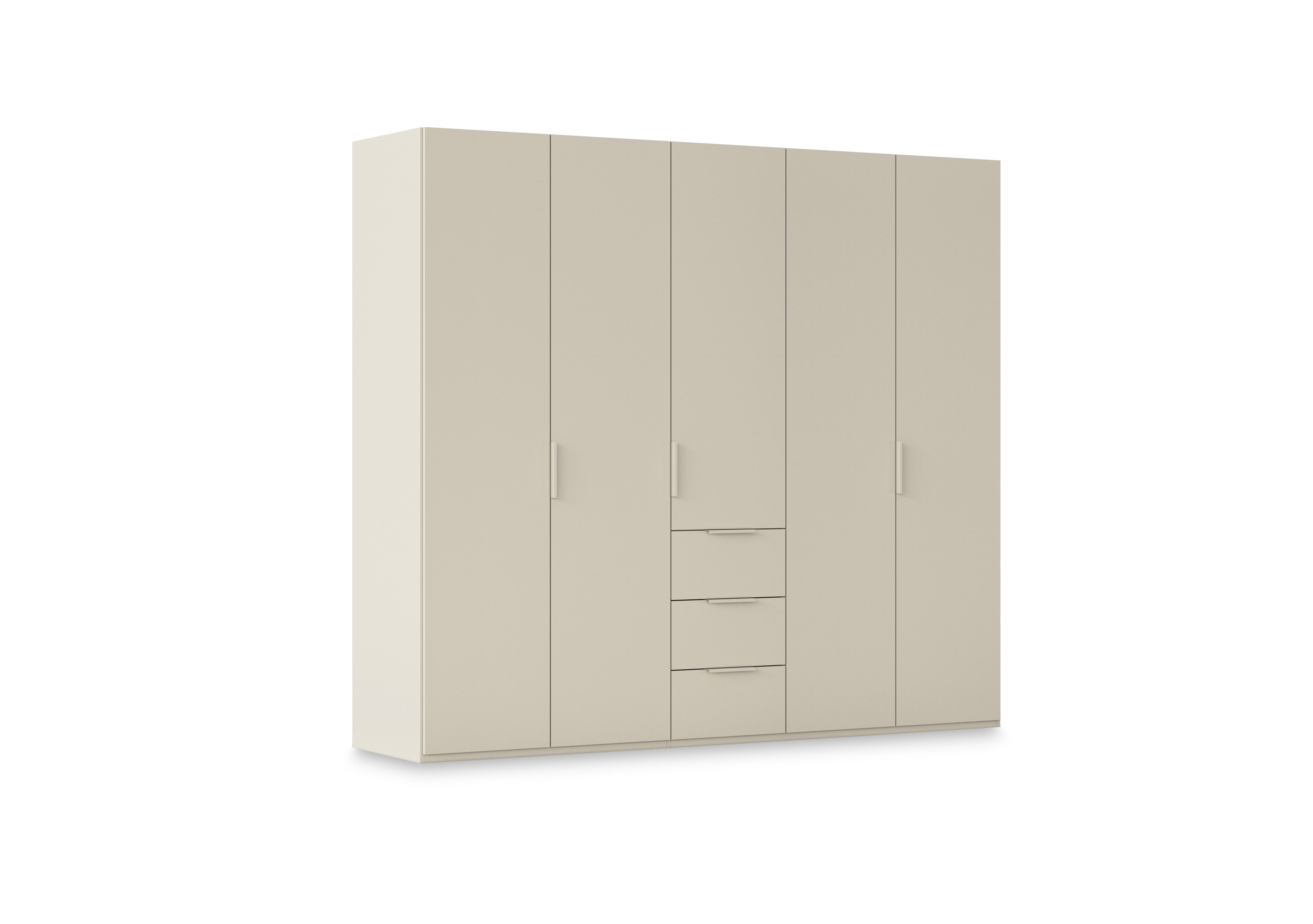 Haven 251cm 5 Door Combi Wardrobe with D&eacute;cor Doors in Acd3k Champagne Champagne Frnt on Furniture Village