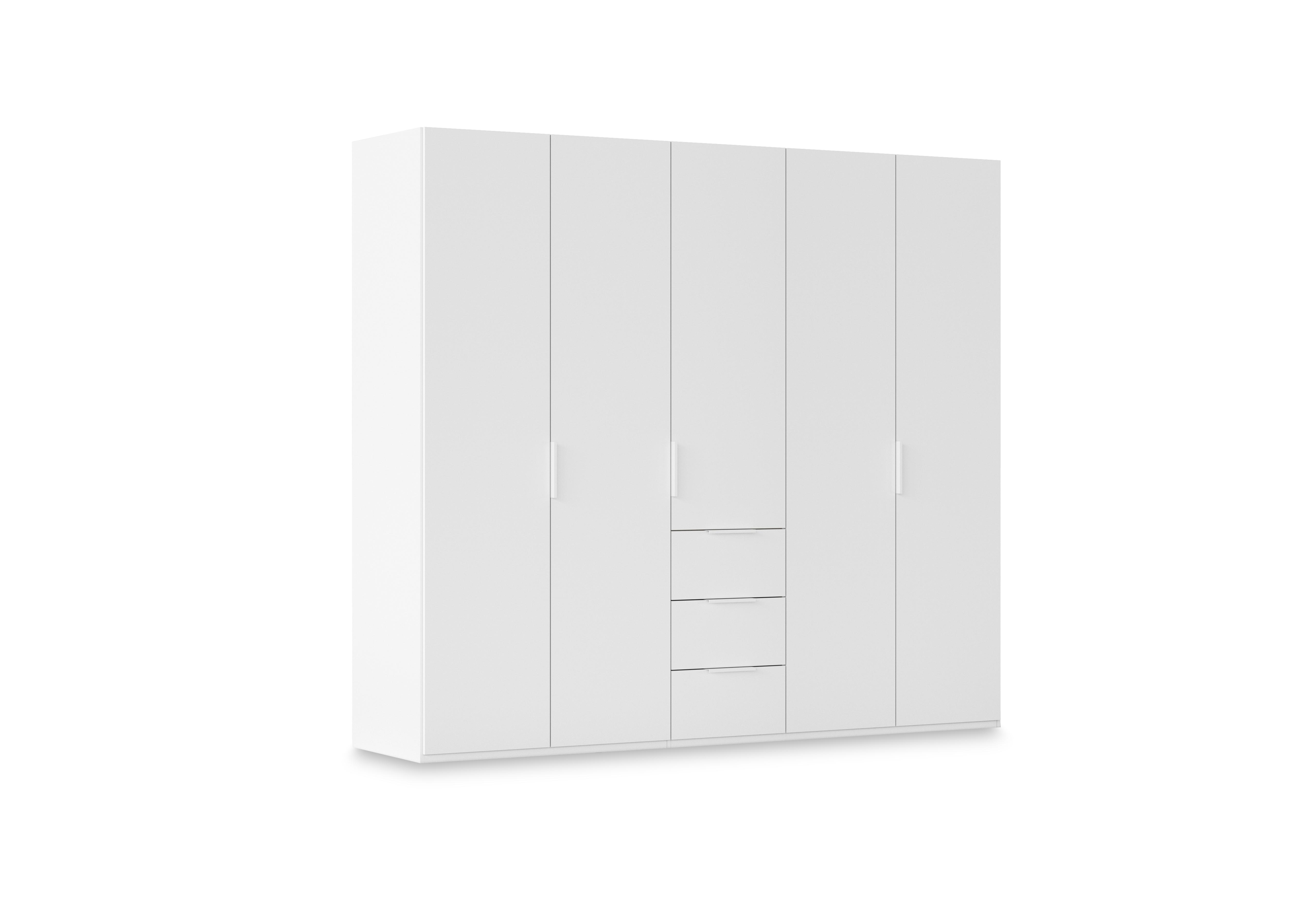 Haven 251cm 5 Door Combi Wardrobe with Décor Doors in Awd1k Alpine White White Front on Furniture Village