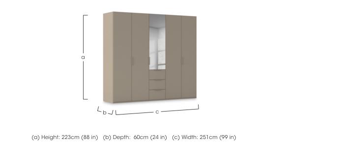 Haven 251cm 5 Door Combi Décor Wardrobe with 4 Décor Doors and 1 Mirror Door in  on Furniture Village