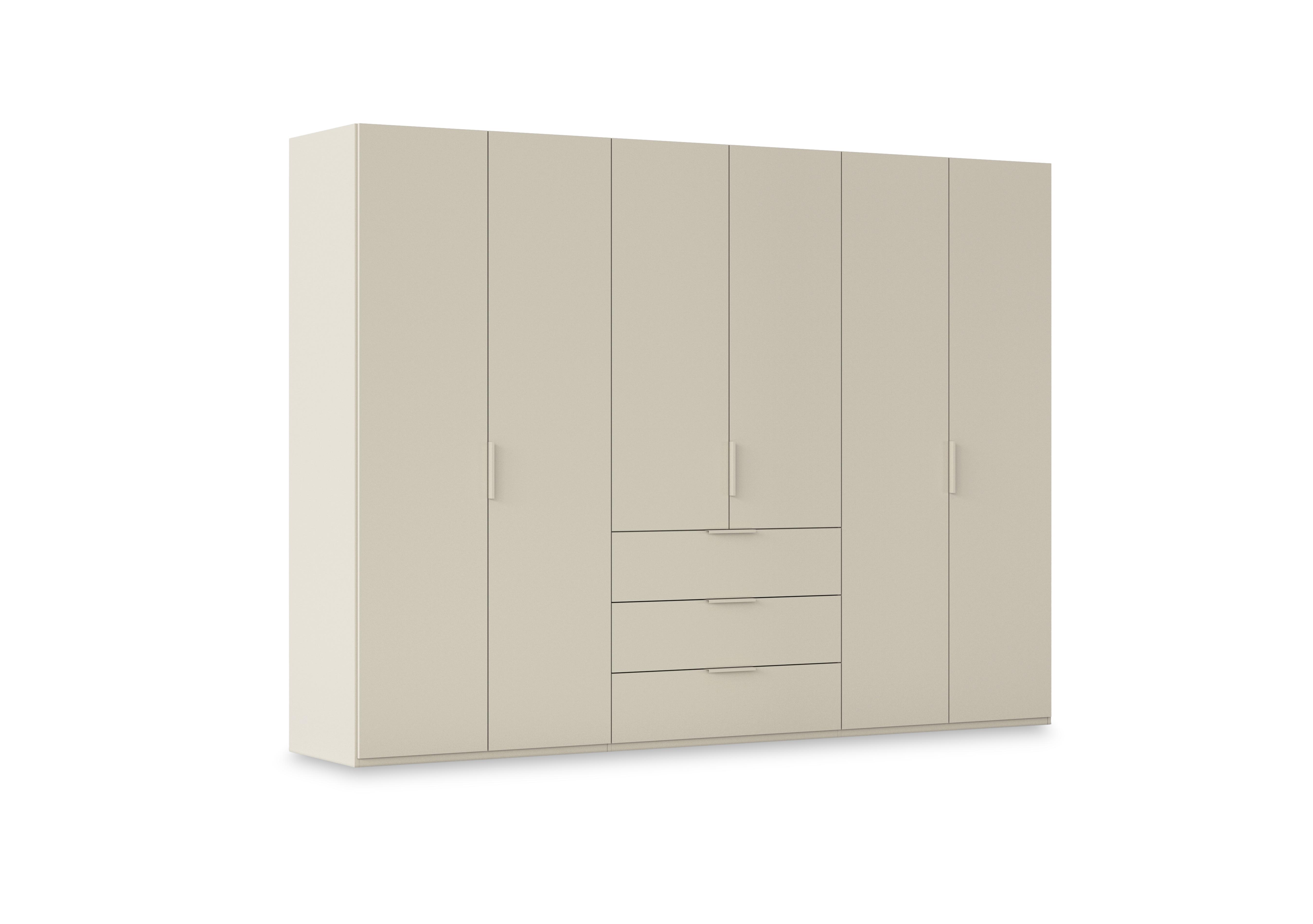 Haven 301cm 6 Door Combi Wardrobe with Décor Doors in Acd3k Champagne Champagne Frnt on Furniture Village