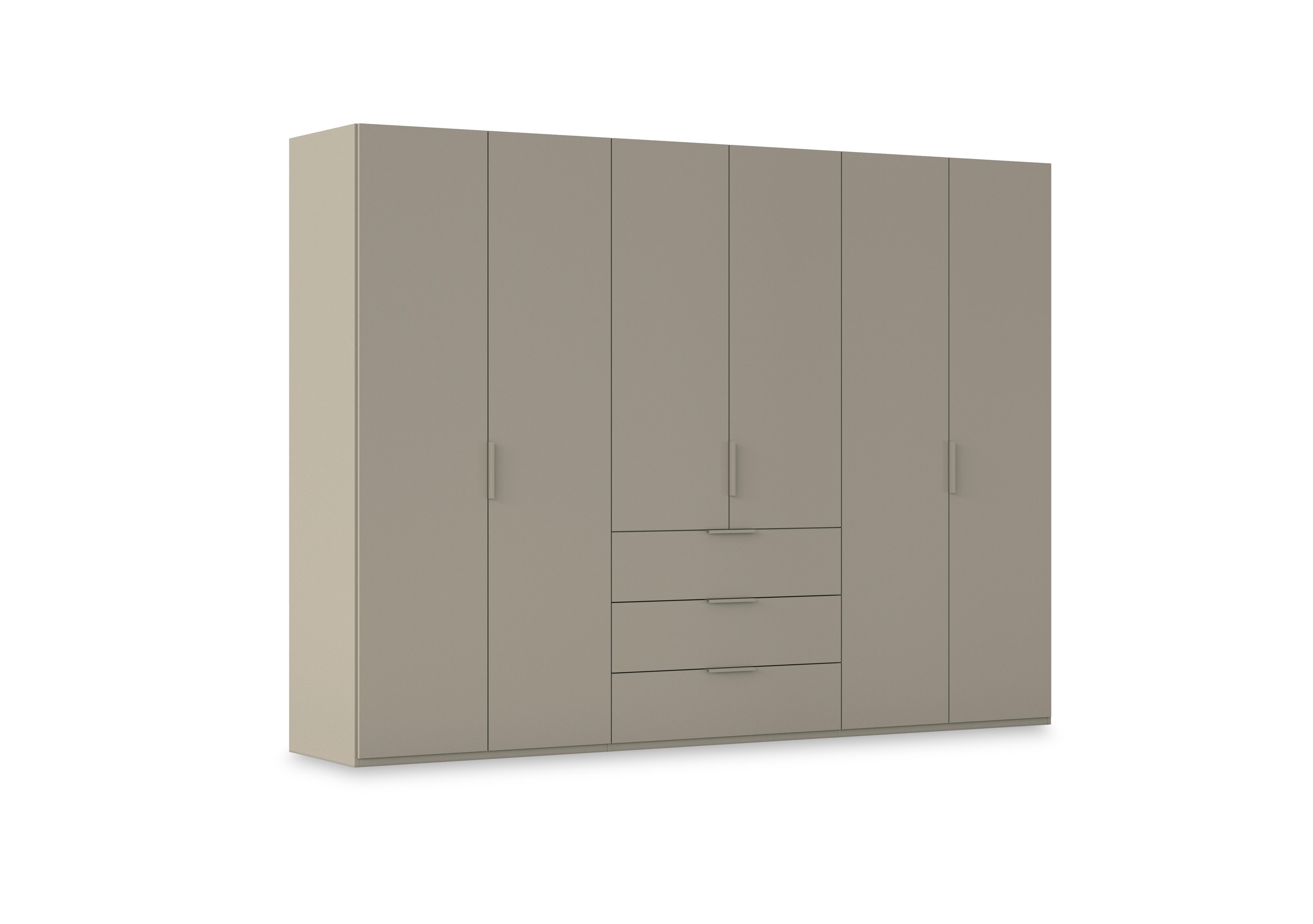 Haven 301cm 6 Door Combi Wardrobe with Décor Doors in Afd4k Fango Fango Front on Furniture Village