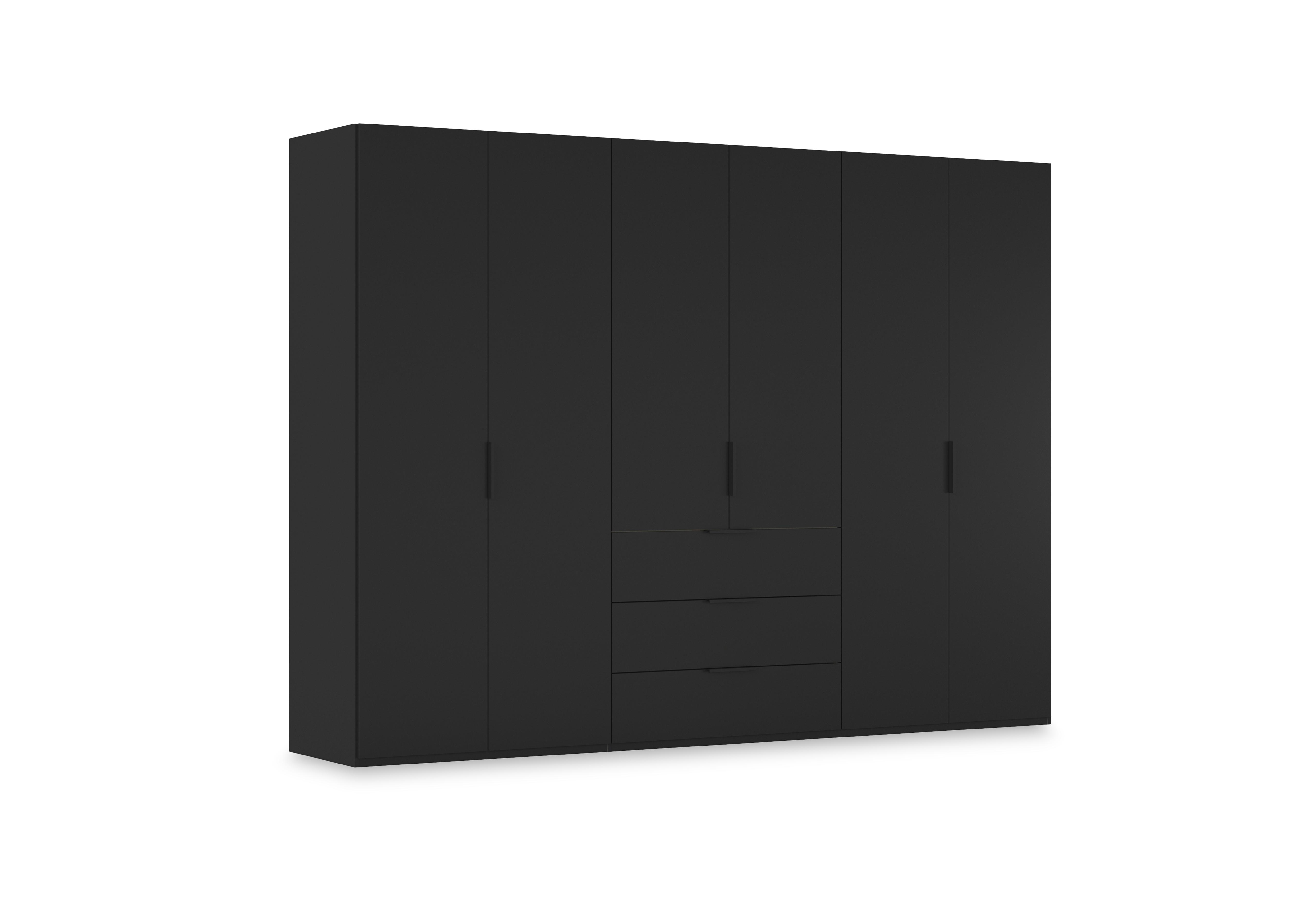 Haven 301cm 6 Door Combi Wardrobe with Décor Doors in Asd5s Black Black Front on Furniture Village